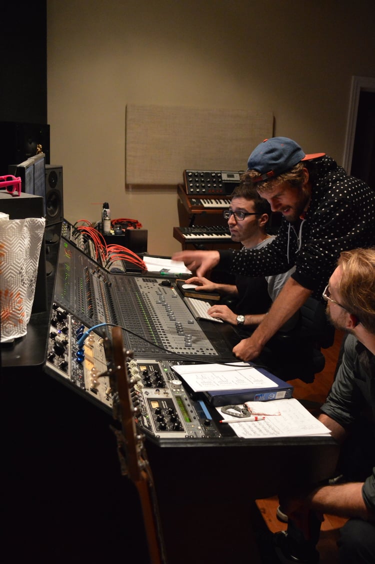 At The Console working on the new album.
