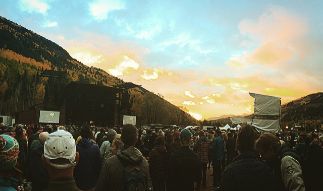 Sunset at the stage.