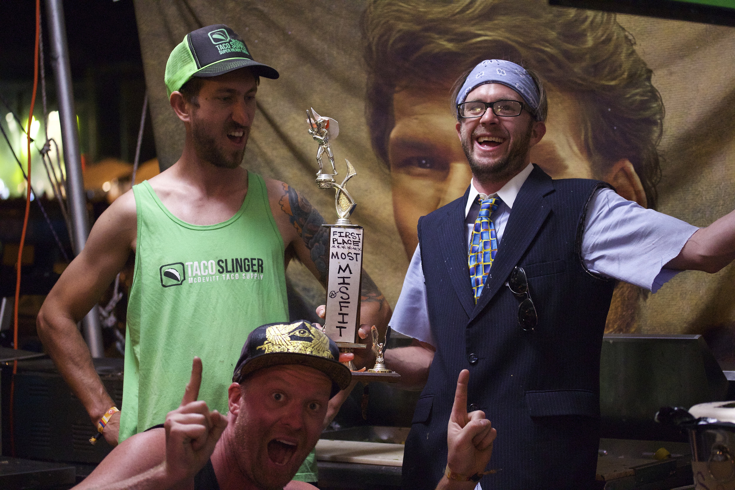 Denver Riot Fest Taco Slingers: Levi Patton, Daniel Ward, & Jesse Torrey. Photo Credit: Sierra Voss