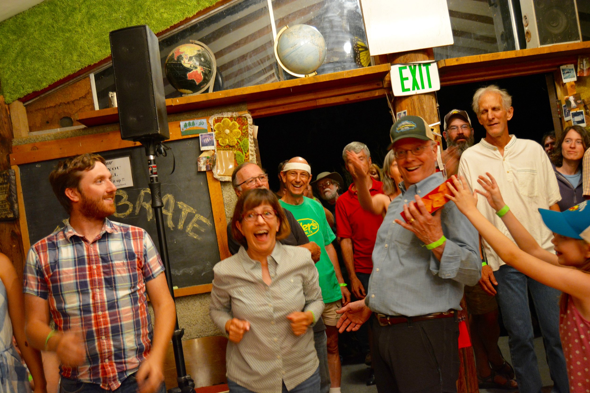 The Saturday night cakewalk was a hit. The music stopped just in time for this festival-goer! 