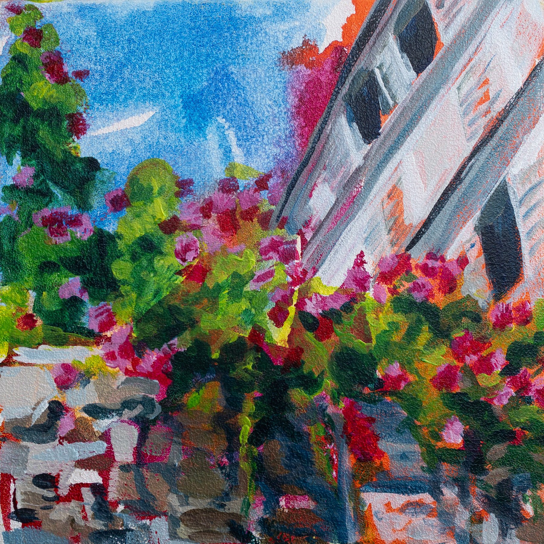  In the Streets of Montmartre ,

2024. 8" x 8". Acrylic on board.

In June, something is blooming around every corner in Montmartre.

Sold.