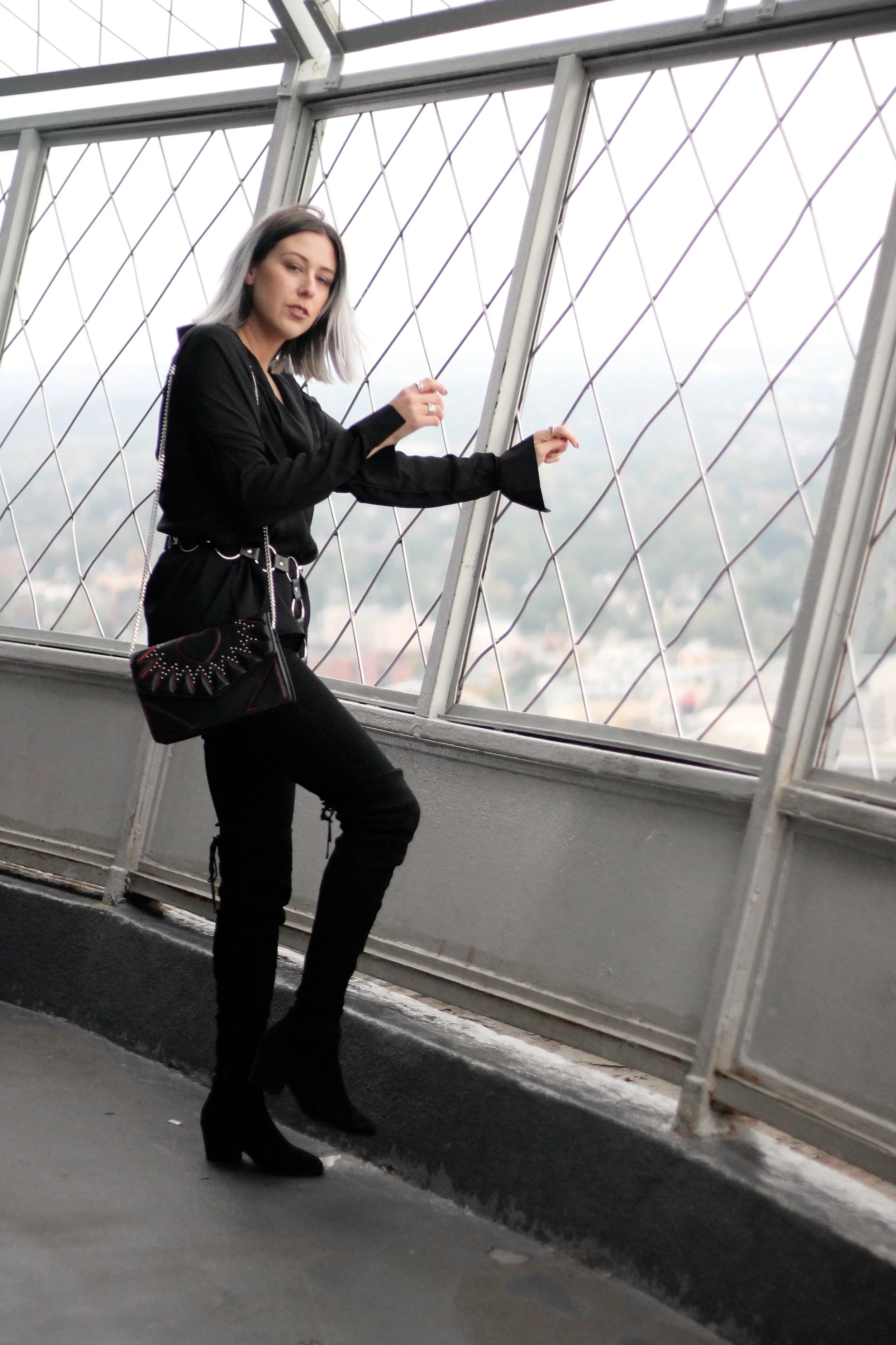 Bratty B on top of the Skylon Tower in Niagara Falls, ON Canada