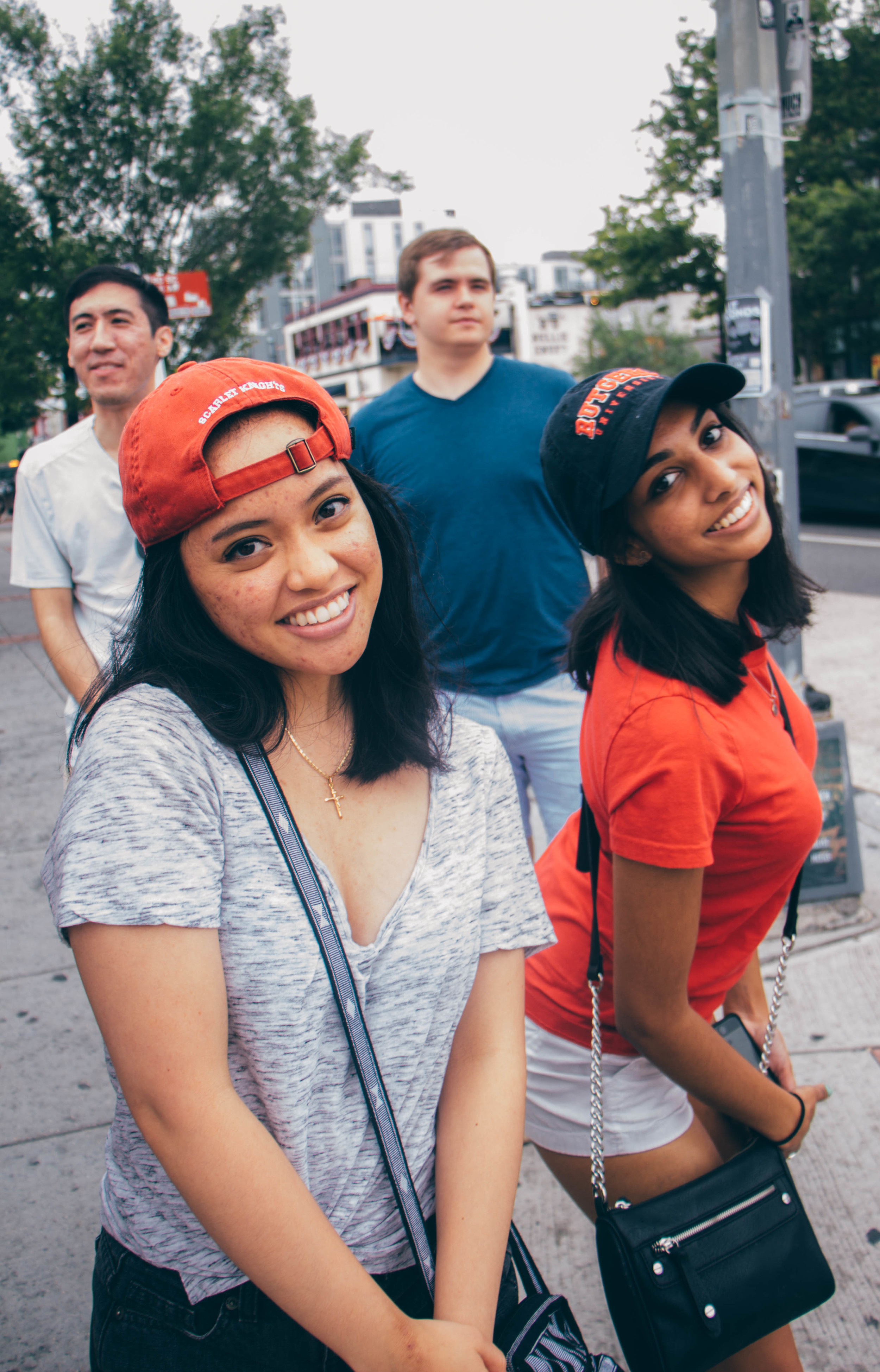 Candidly waiting at crosswalks.