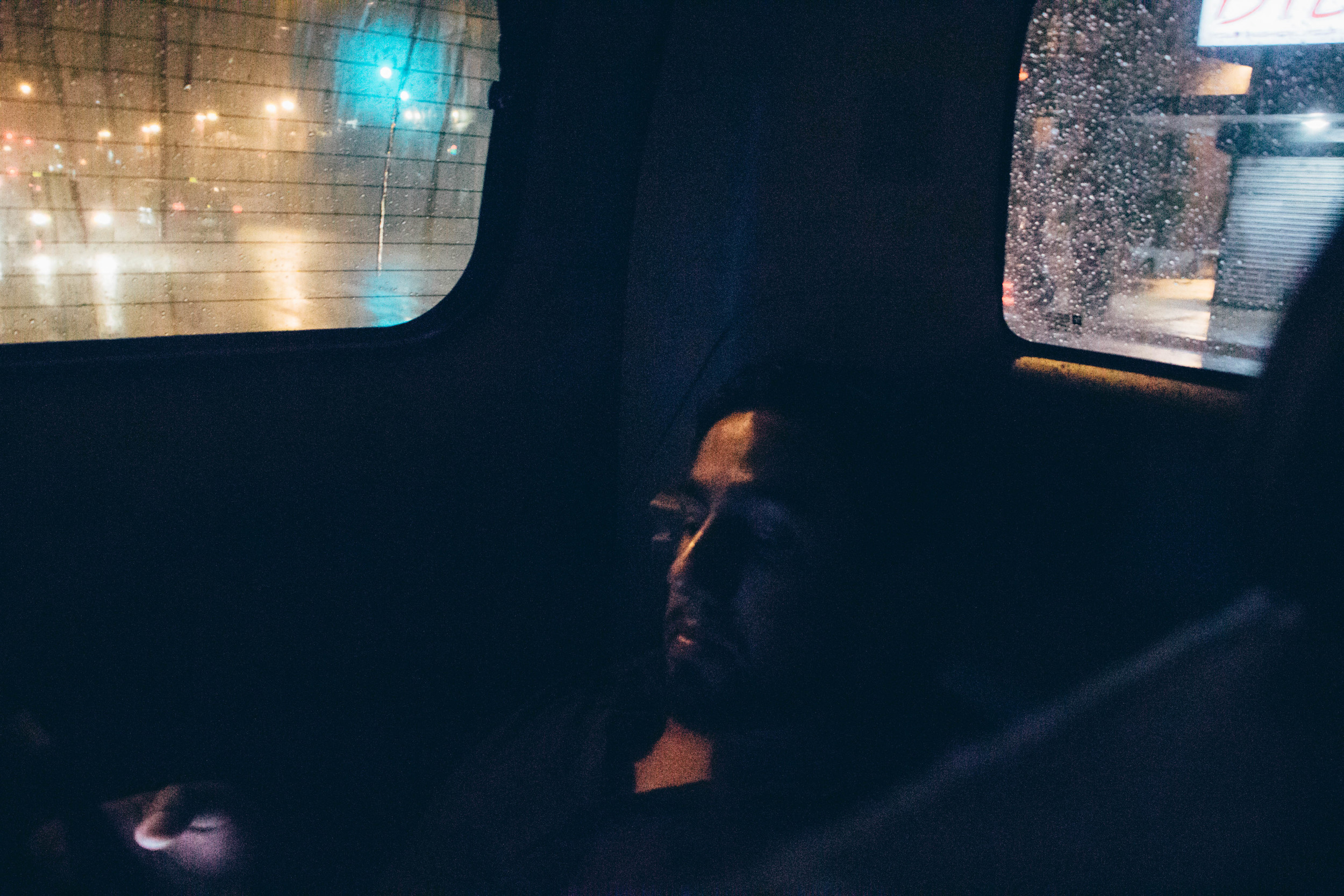 Uber in the middle of a torrential downpour.