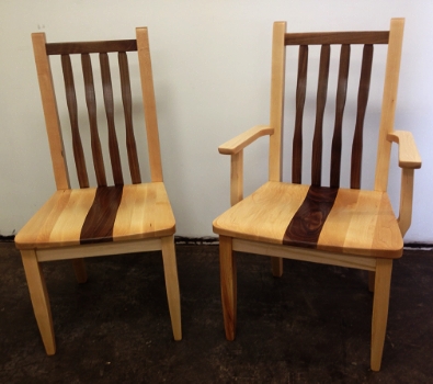  Neptune Chairs shown with wood seats and mixed woods (Maple & Walnut) 