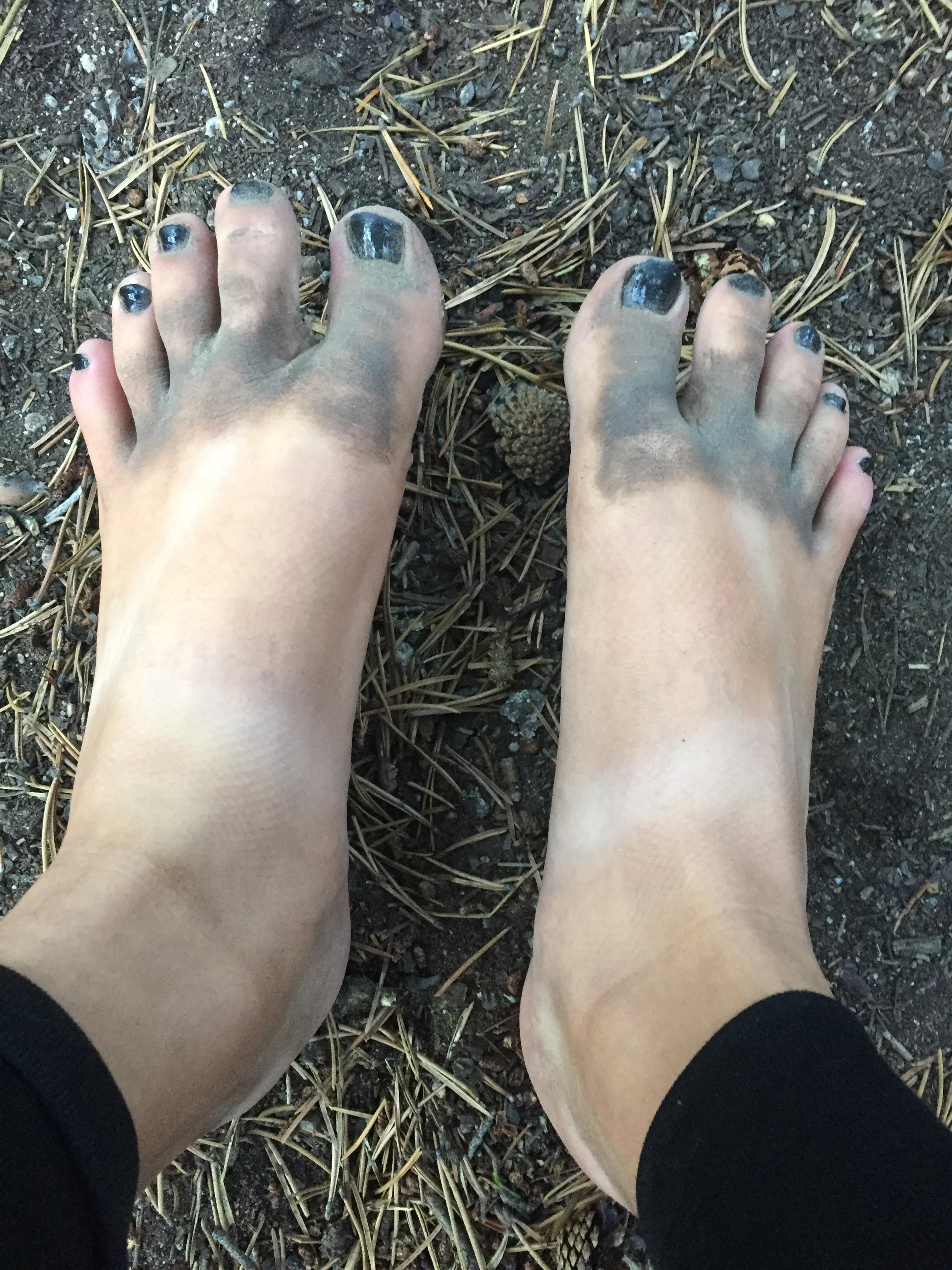 My feet at the end of the day. That dirty even with shoes. The Sierras are full of sand. That's something you never hear about, but it was terrible. 