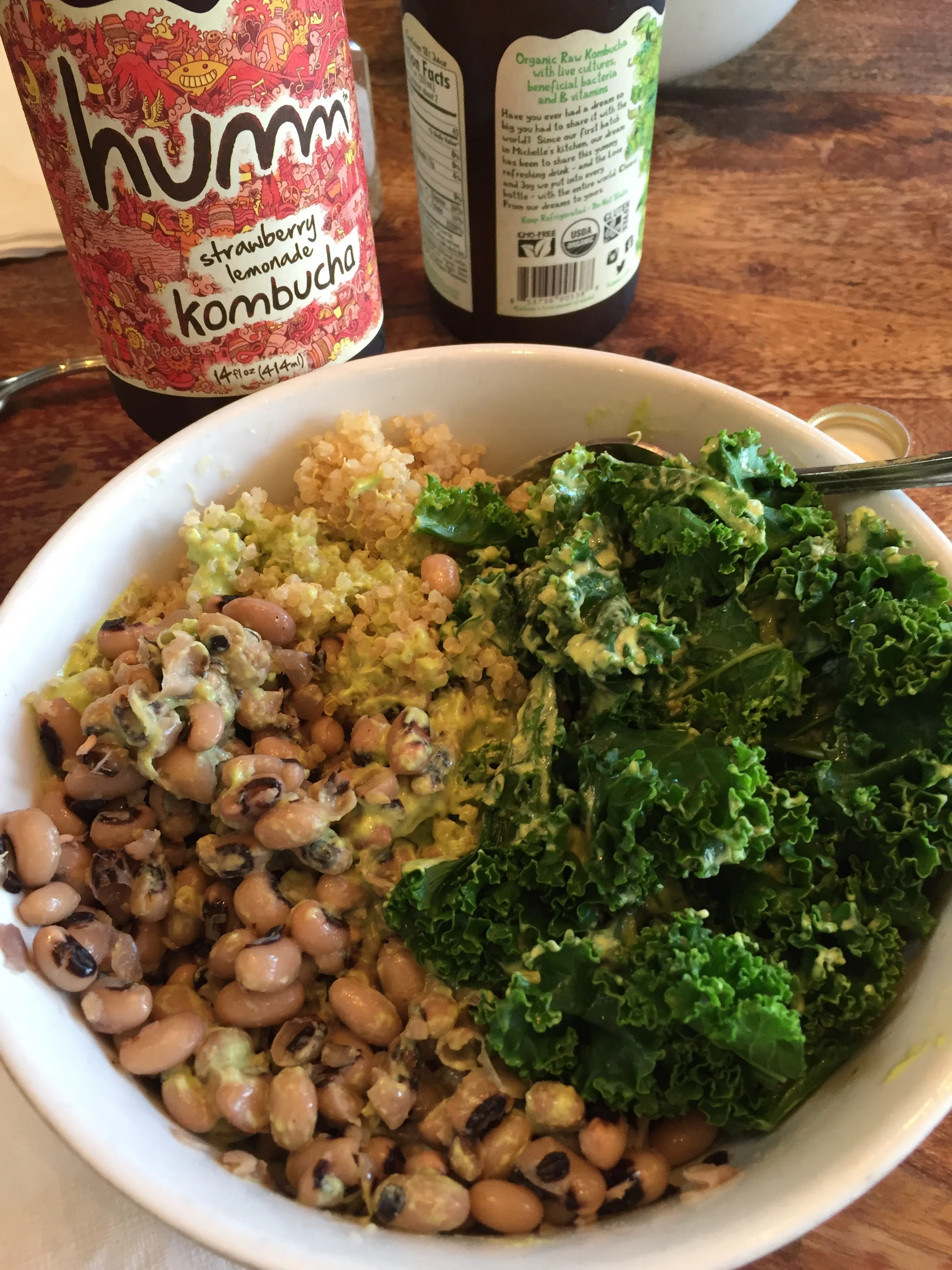 Health and Happiness at Prasad in Portland. Black eyed peas, rice, and greens. This is goodness!