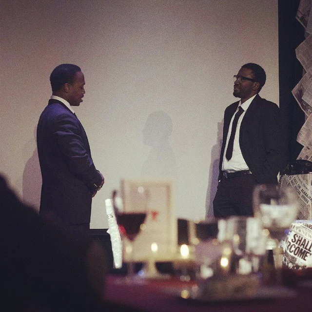 Mlk and Malcolm X in Jeff Stetson's &quot;The Meeting&quot; it was a success!