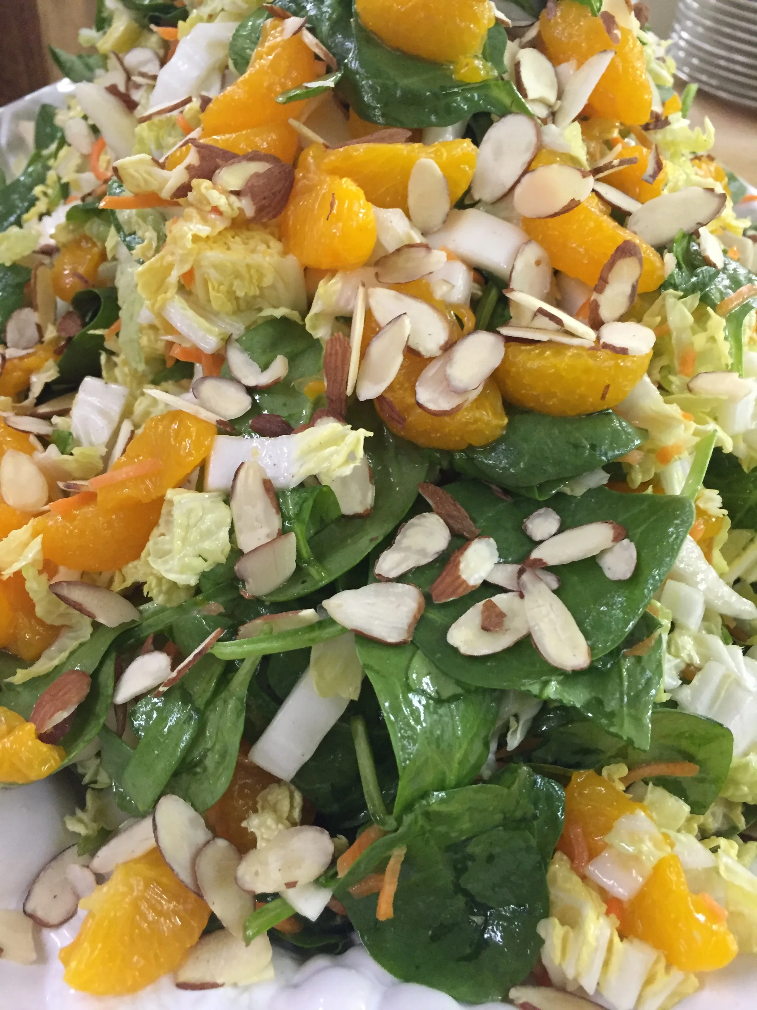 Asian Napa Cabbage and Spinach Salad