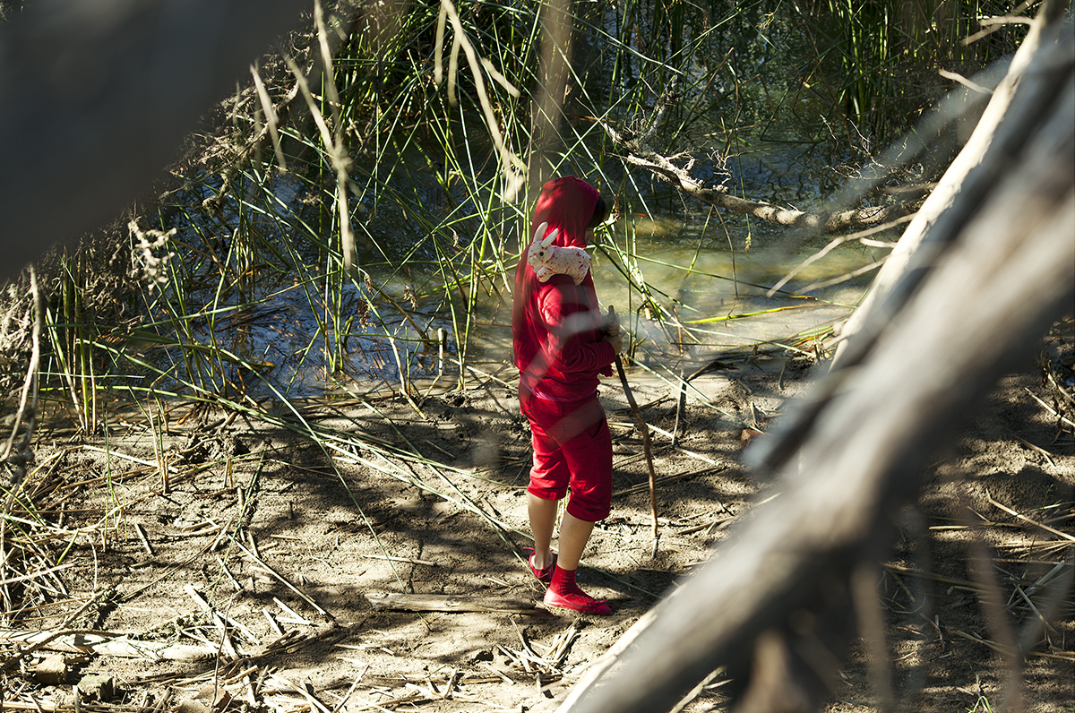 Fleeing.