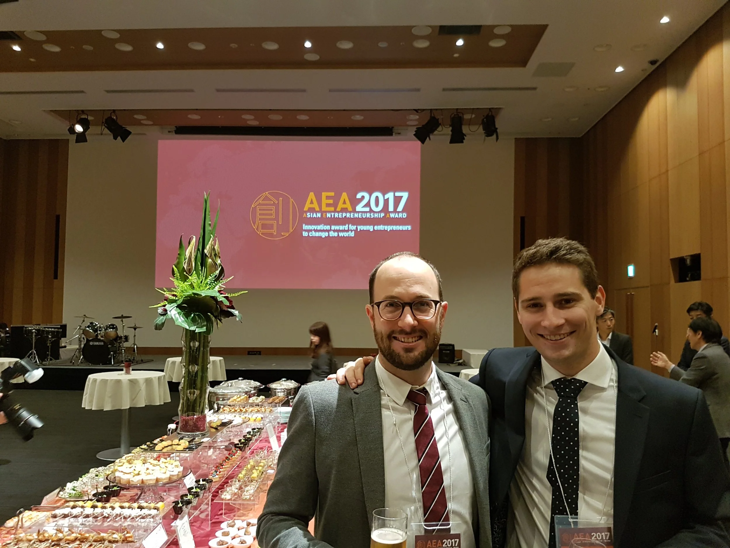 If you are looking at the immaculate food display, I don't blame you. It was amazing hospitality! Here with Angus from AirBike.