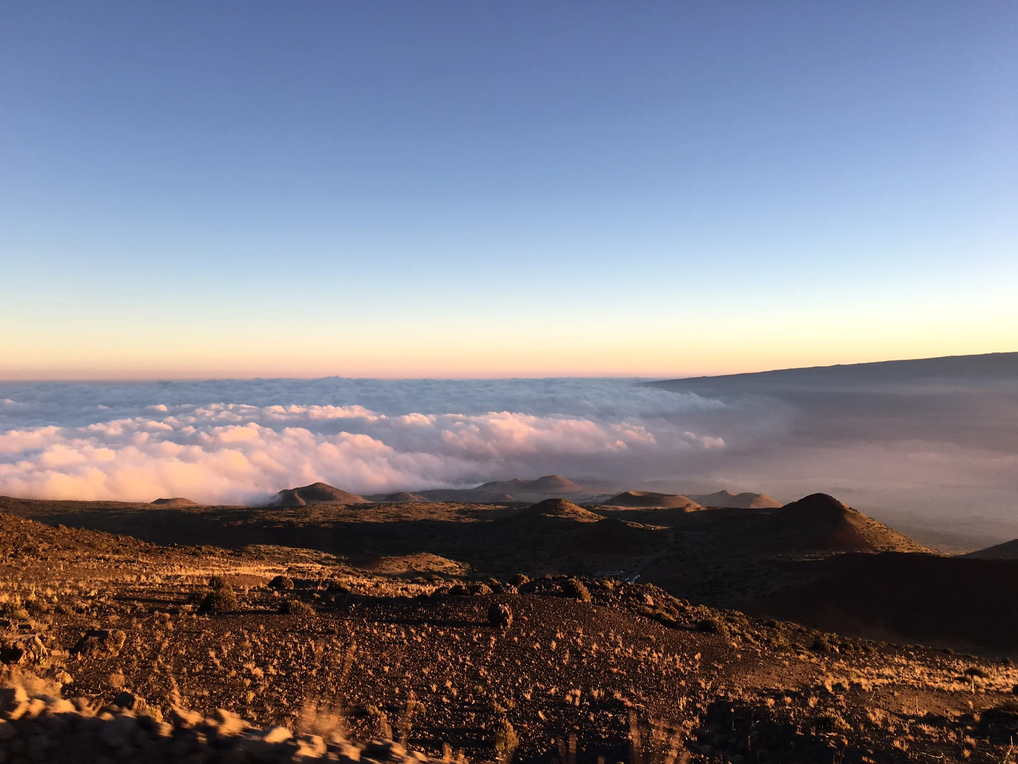 On the top of Mauna Kea, above the clouds