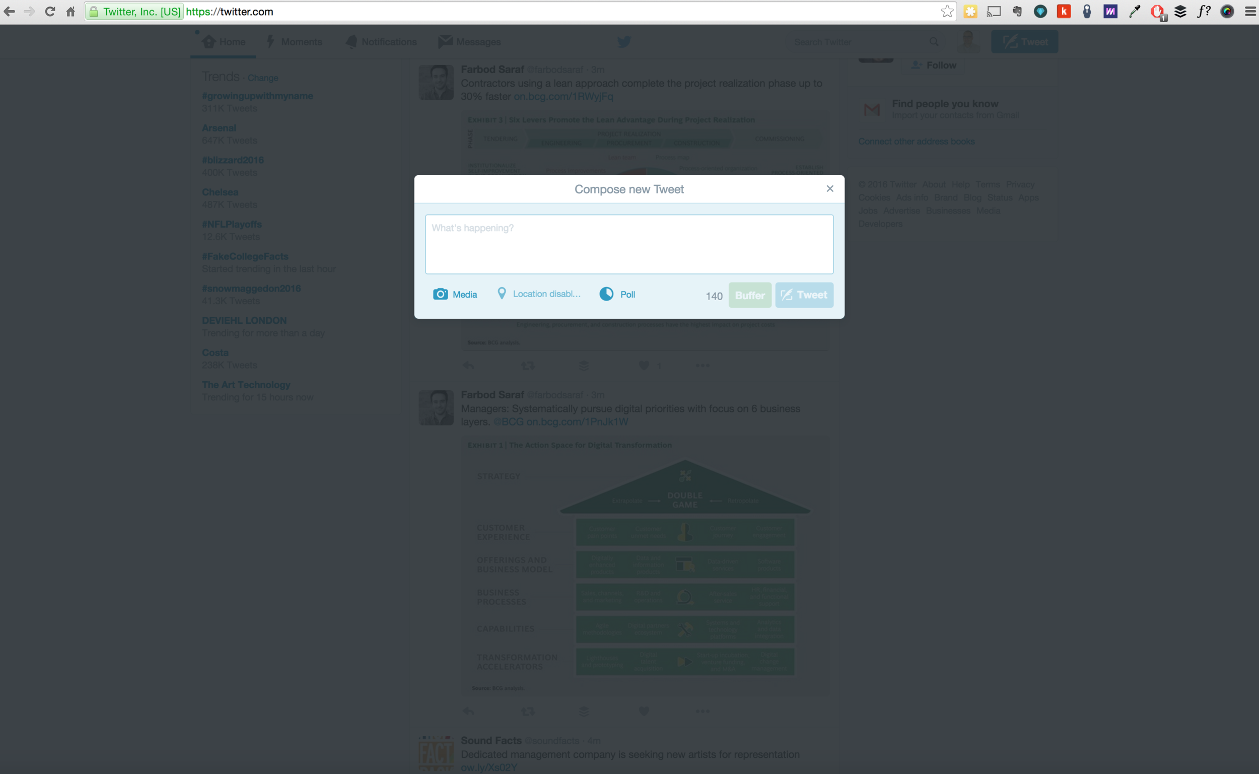 3.2 ❧ User clicks to tweet and picture icon visible