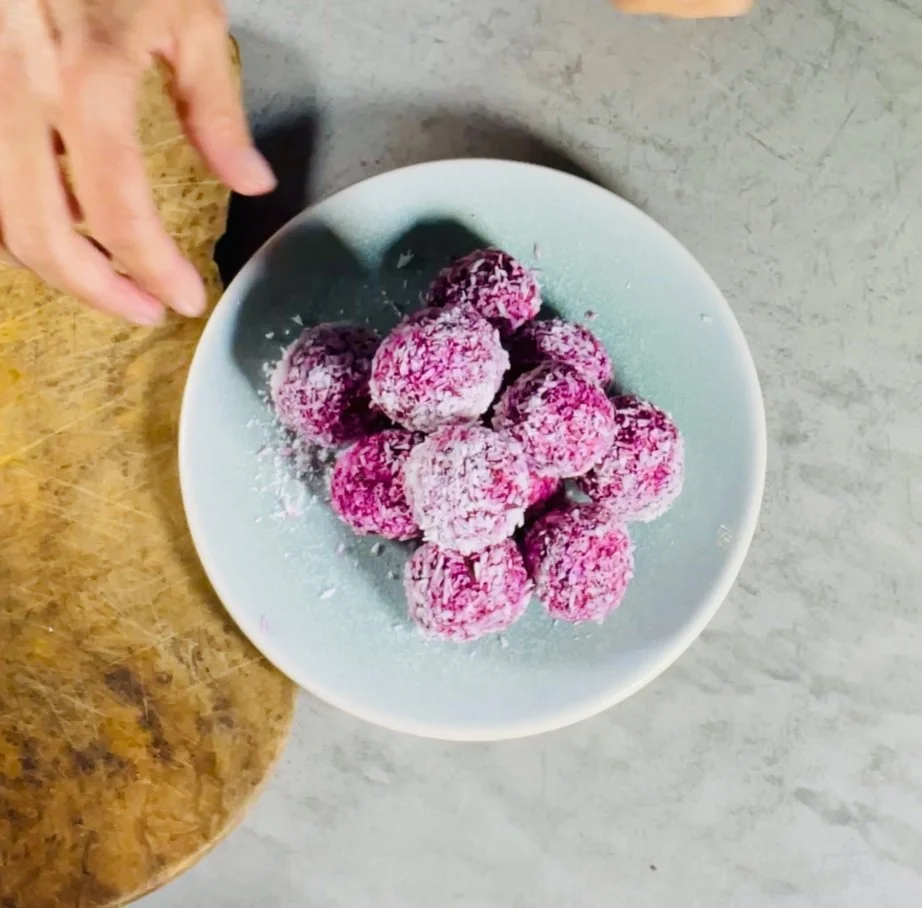 Red Velvet Coconut Cardamom Chocolate Balls