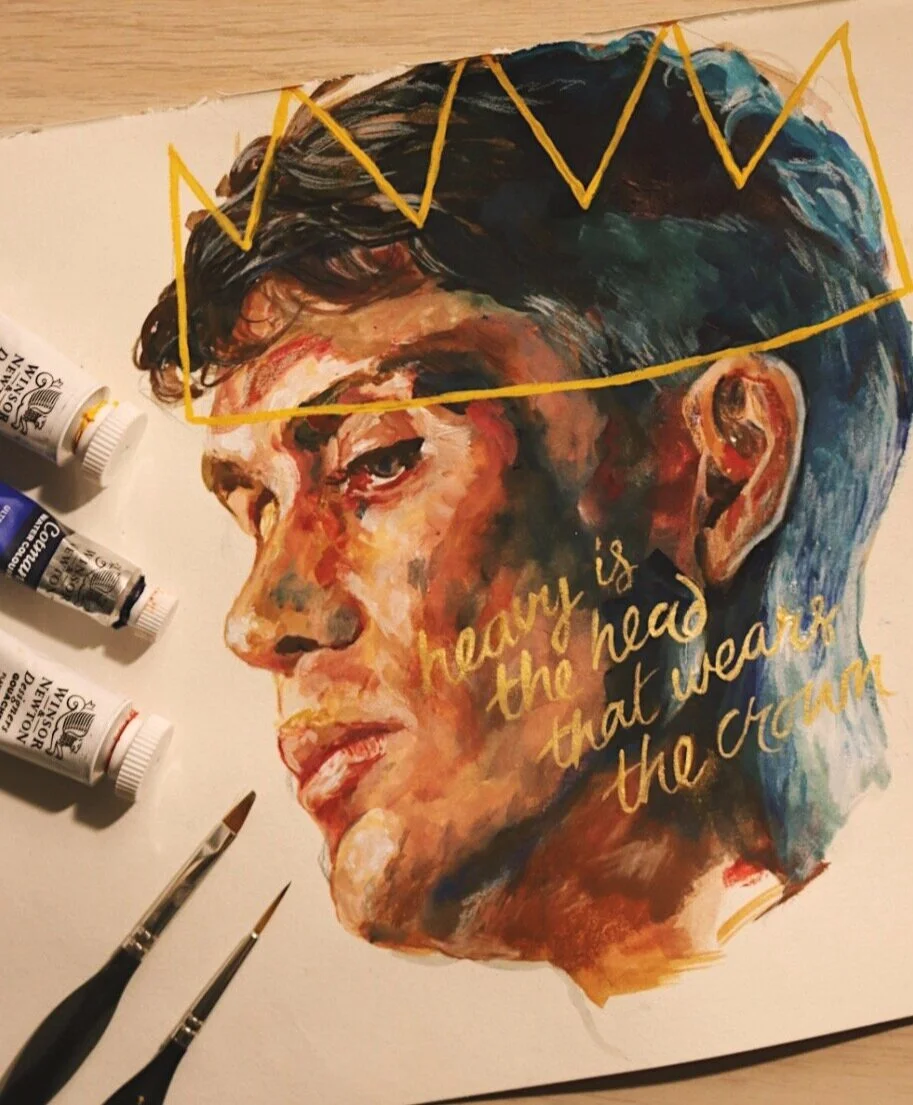  Study - Peaky Blinders Gouache, Watercolour, Pencil &amp; Acrylic on Paper 
