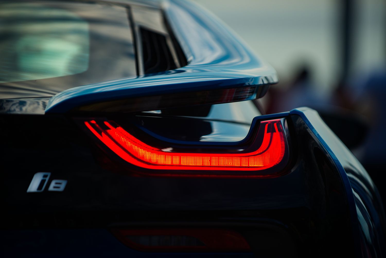 Detail of the new hybrid by BMW, the BMW i8. Shot during the Montreux Grand Prix 2014 in Switzerland 