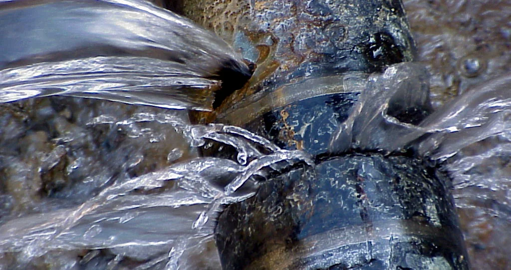 A burst pipe. Information on leak detection services from Leaks Ireland