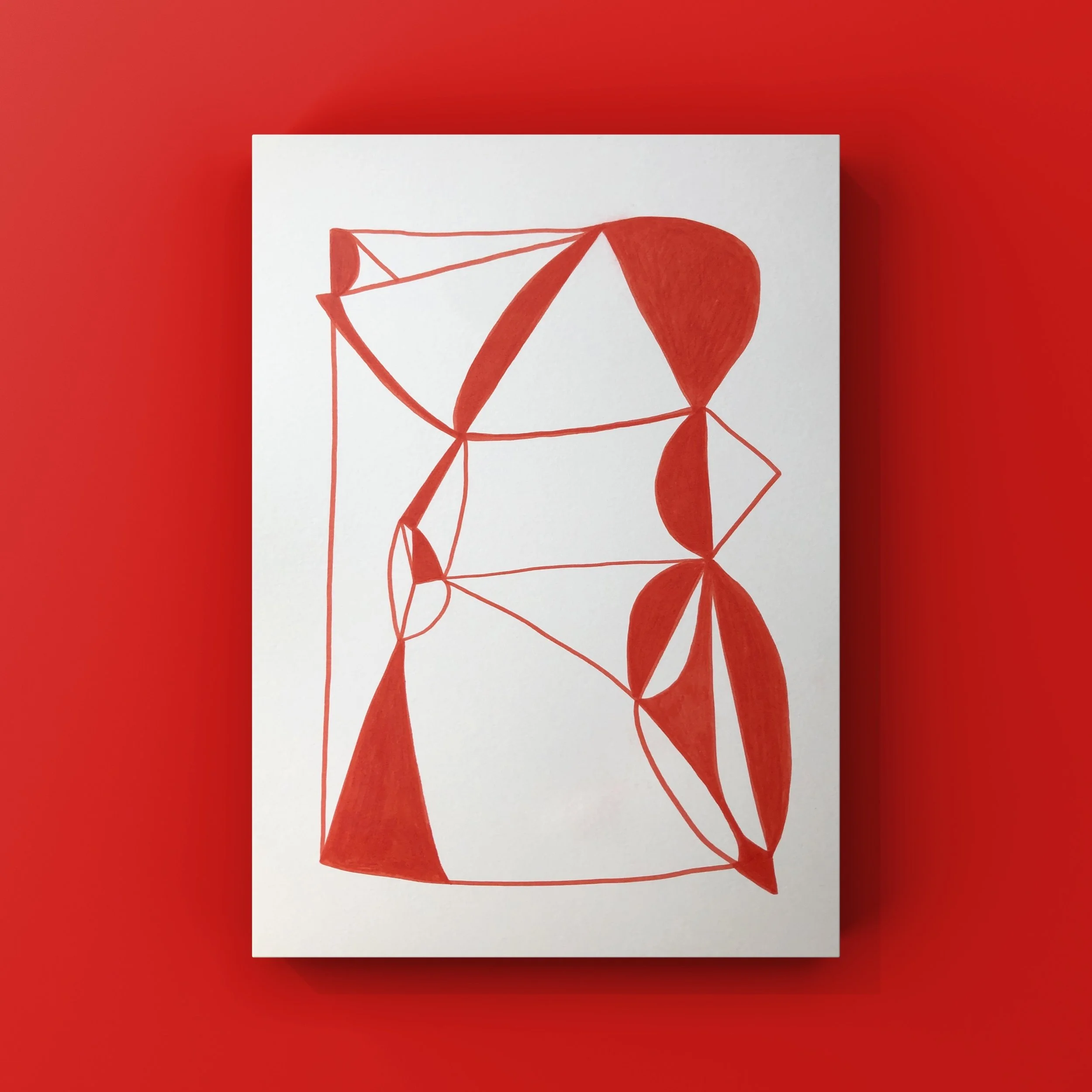 abstract natureinspired geometric drawing on paper