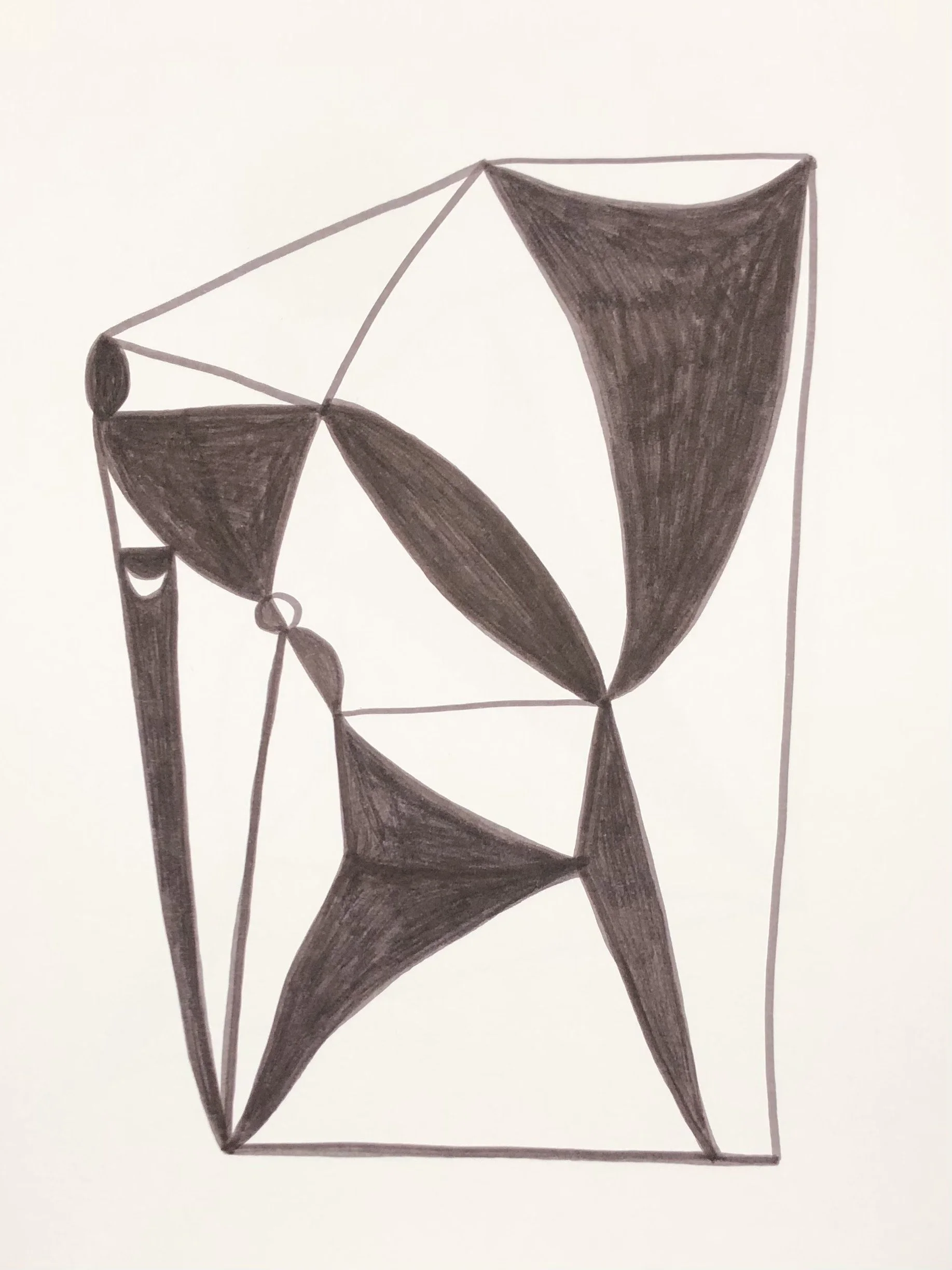 black abstract drawing on paper