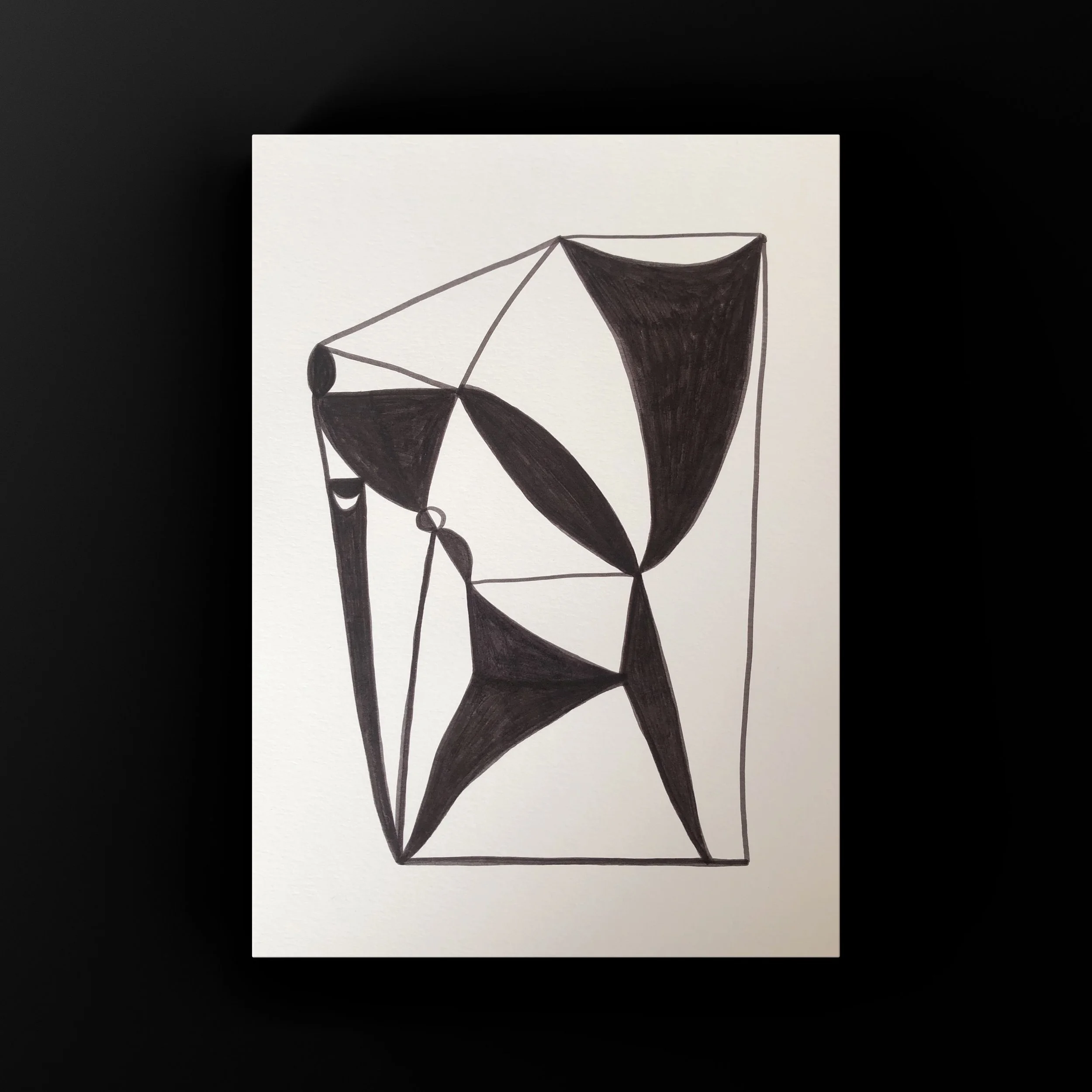 abstract drawing on paper with black background