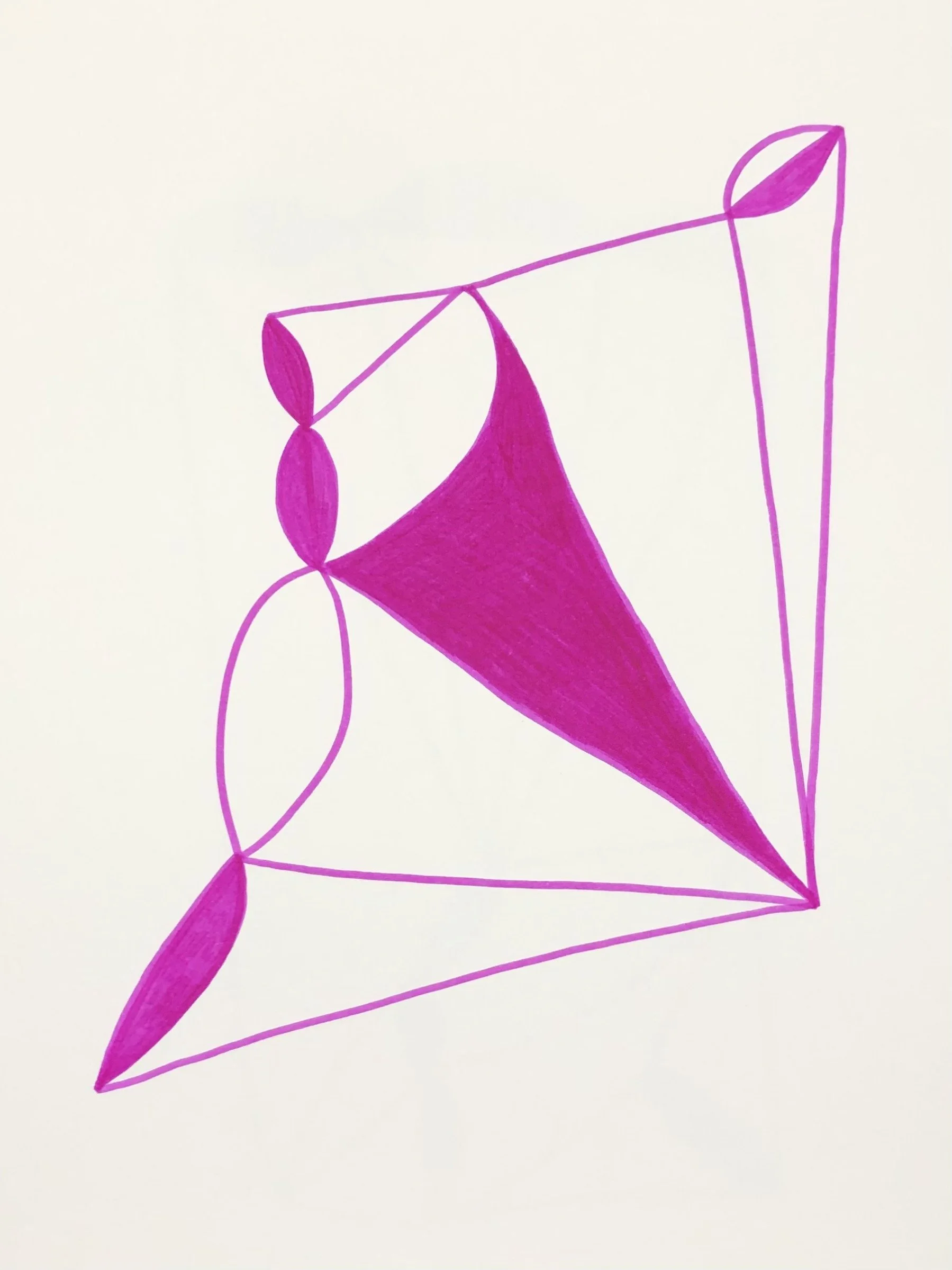 magenta abstract drawing on paper detail