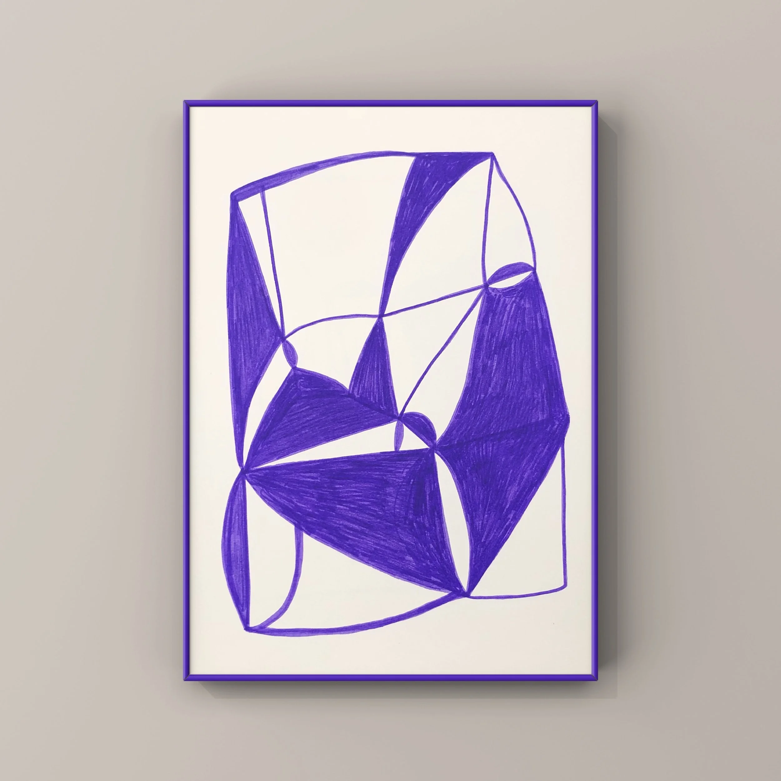 purple abstract drawing with frame