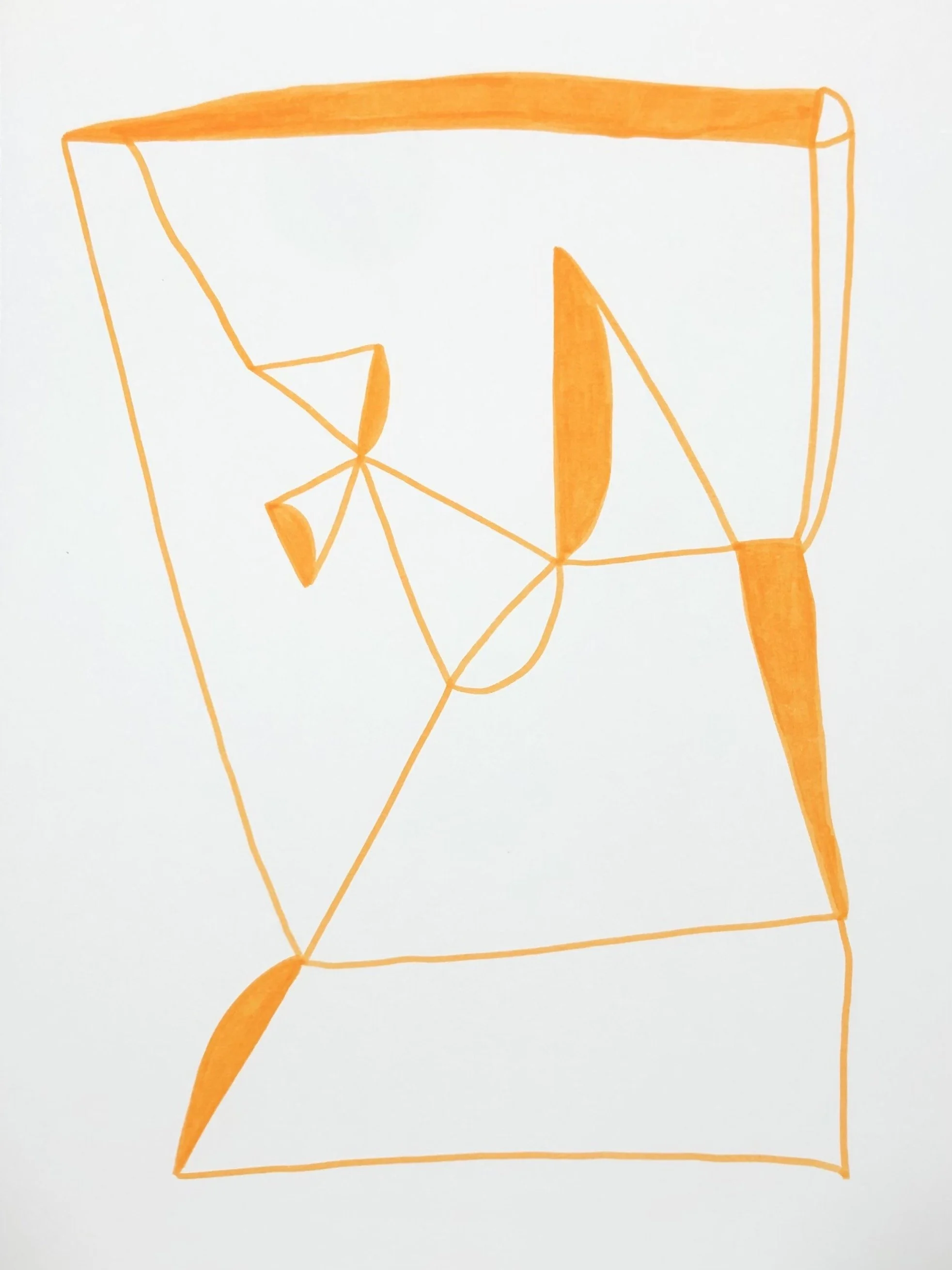 orange abstract line composition