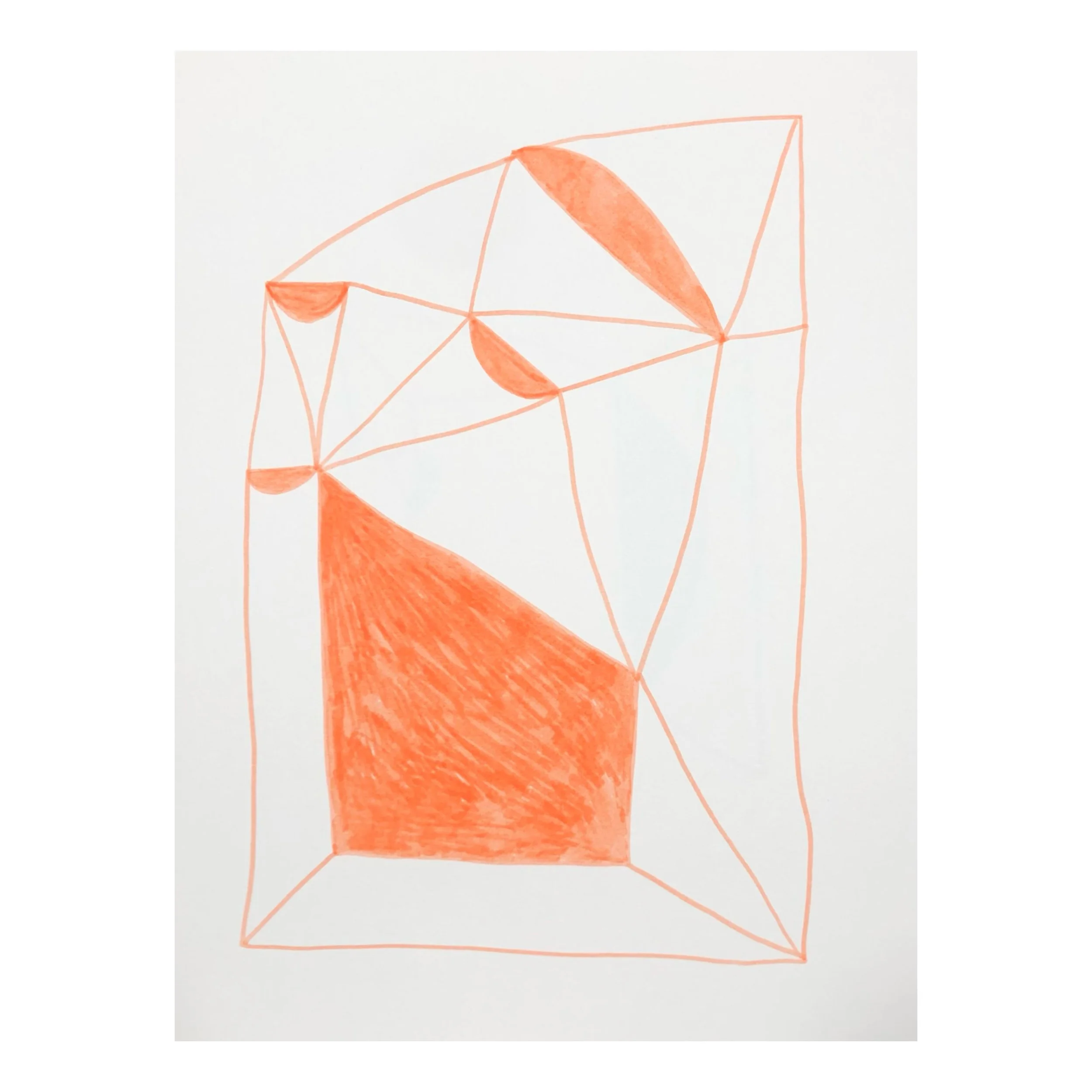 peach ink drawing on paper