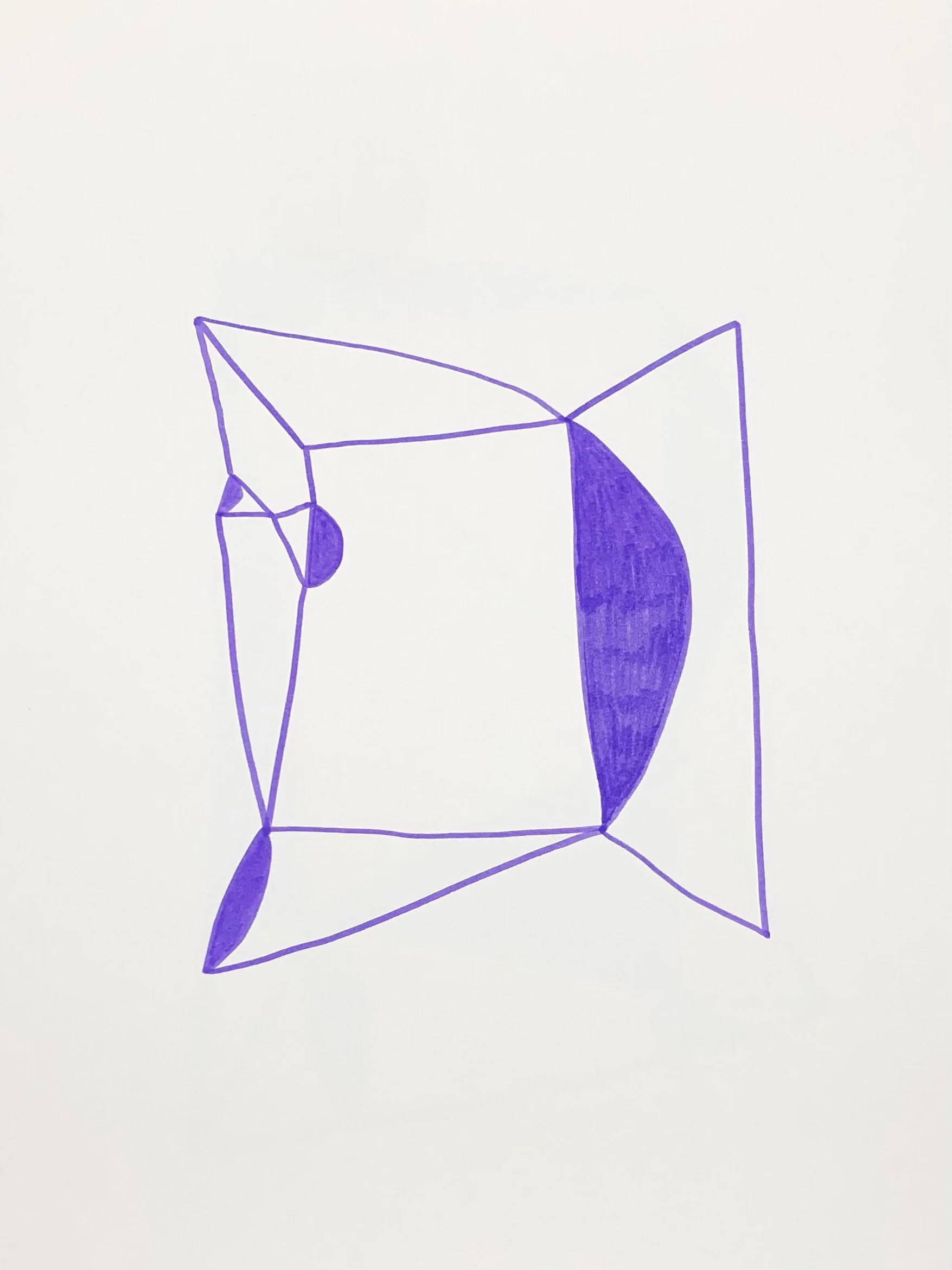 lavender ink drawing on paper