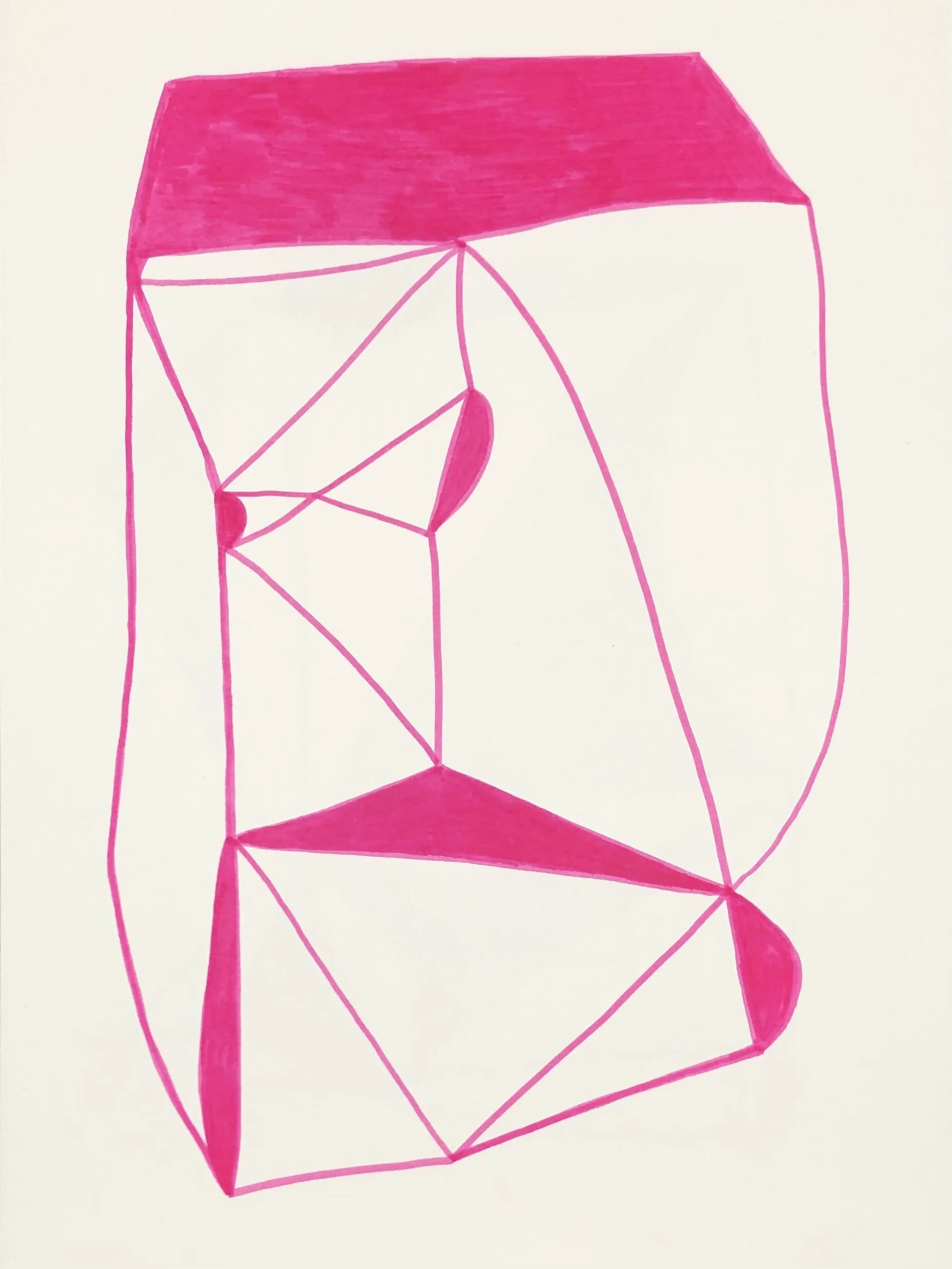 pink ink drawing on paper