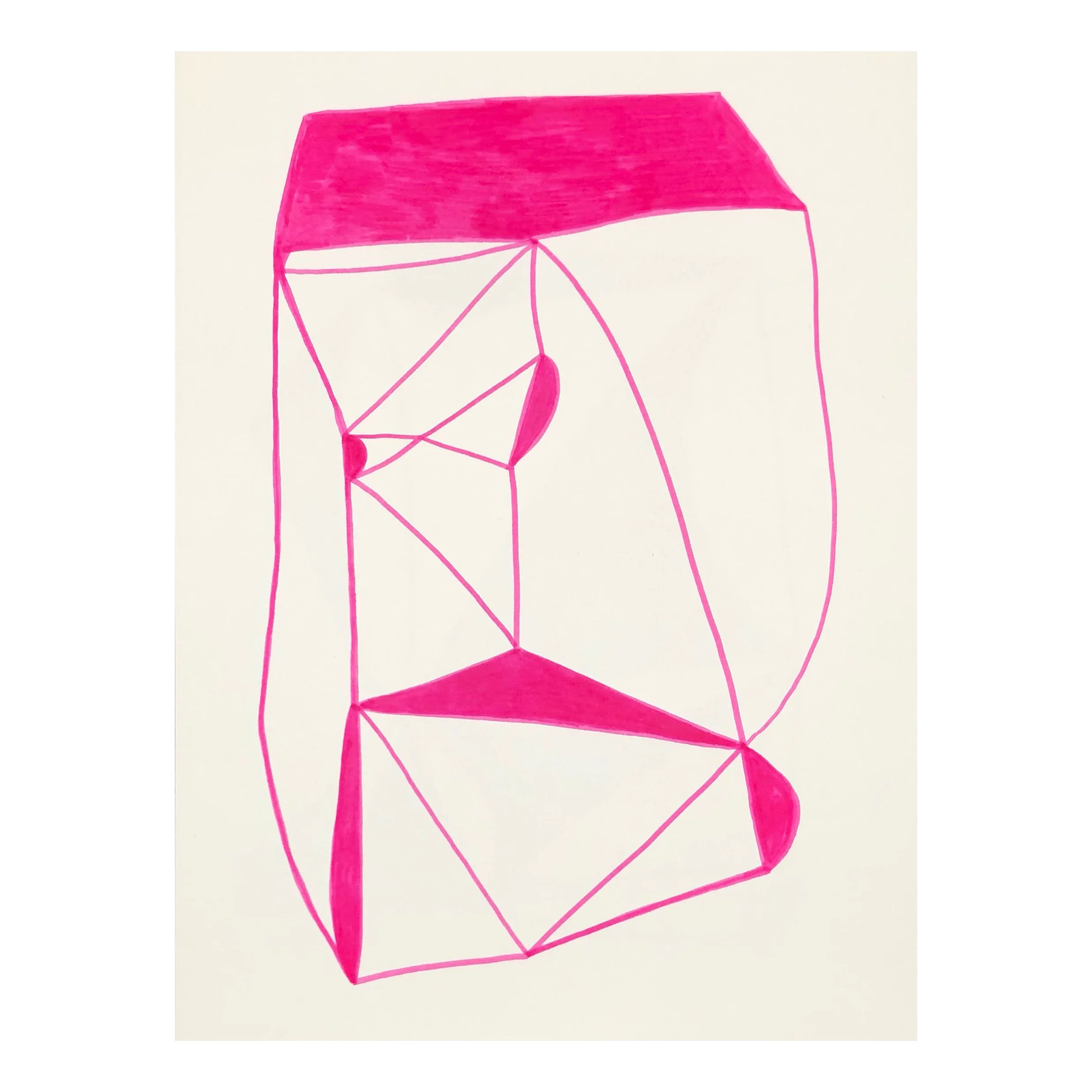 pink ink drawing on paper