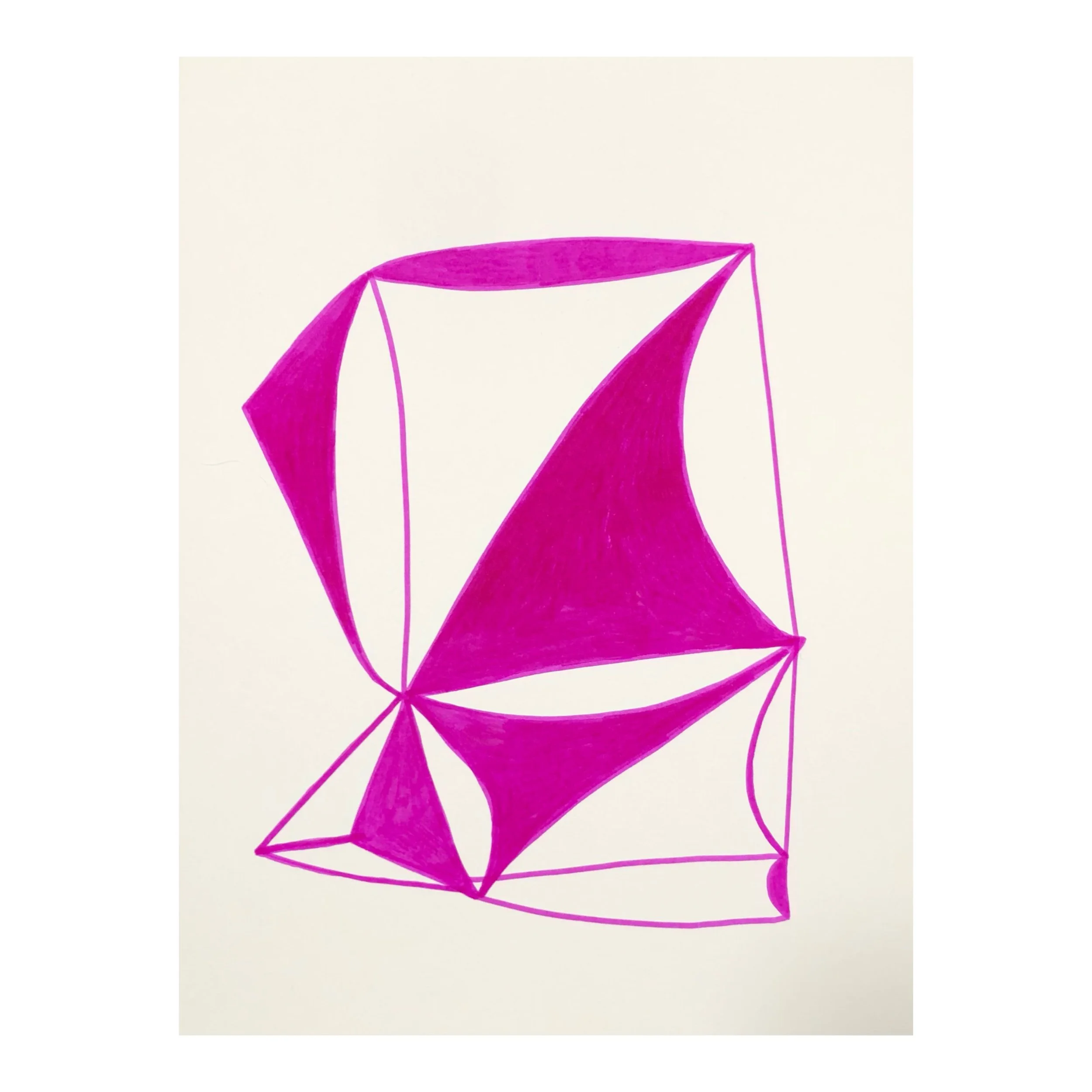 magenta ink drawing on paper