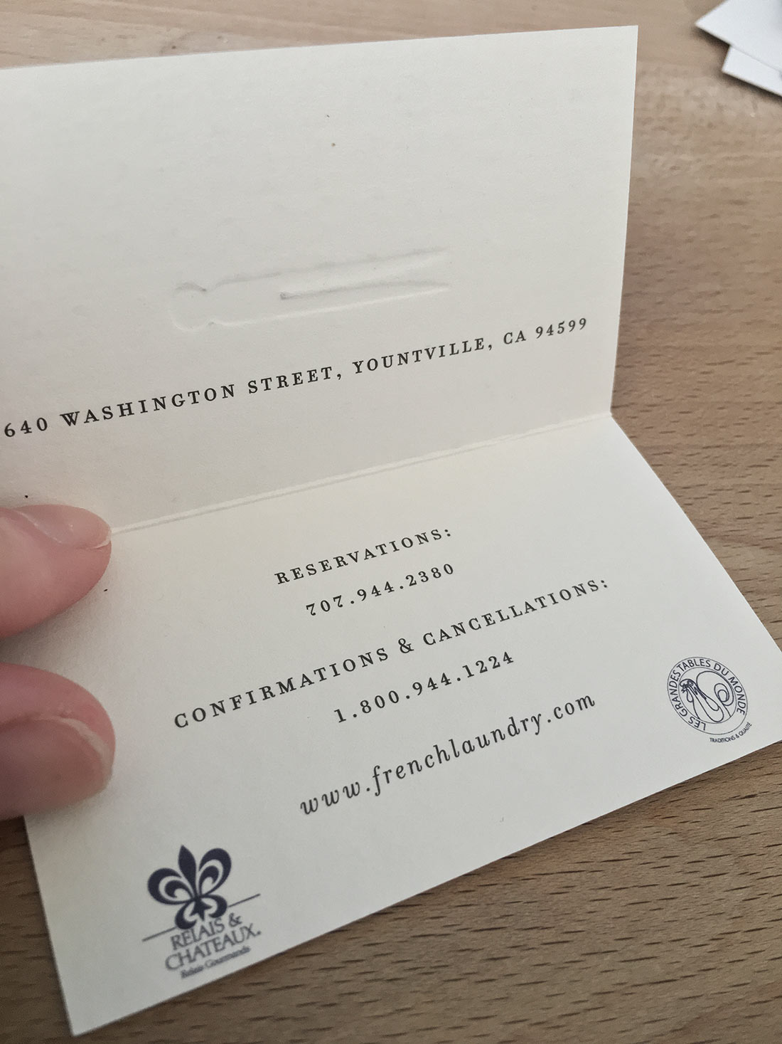 Inside of card