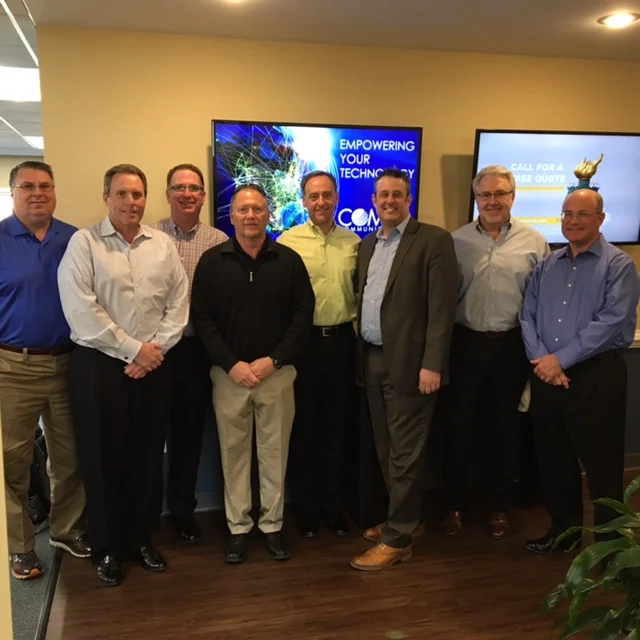 Pictured in this photo: Garry Hopkins - Comtel Sales; Keith Connolly - Windstream Vice President; Boe Miller - Windstream Channel Manager, Greg Huckaby - Windstream Sales Engineer; Pete Kraehmer - Comtel Vice President of Sales; Greg Klein - Windstream Director of Fixed Wireless; , Jim Brooker - Comtel Sales, and Ben Humphreys - Comtel President & CEO
