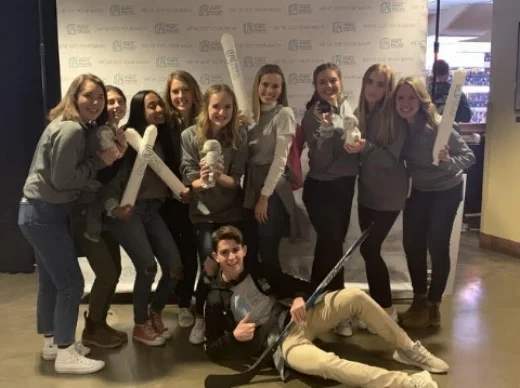 The 2018-2019 Teen Board at the MN Wild Game in November