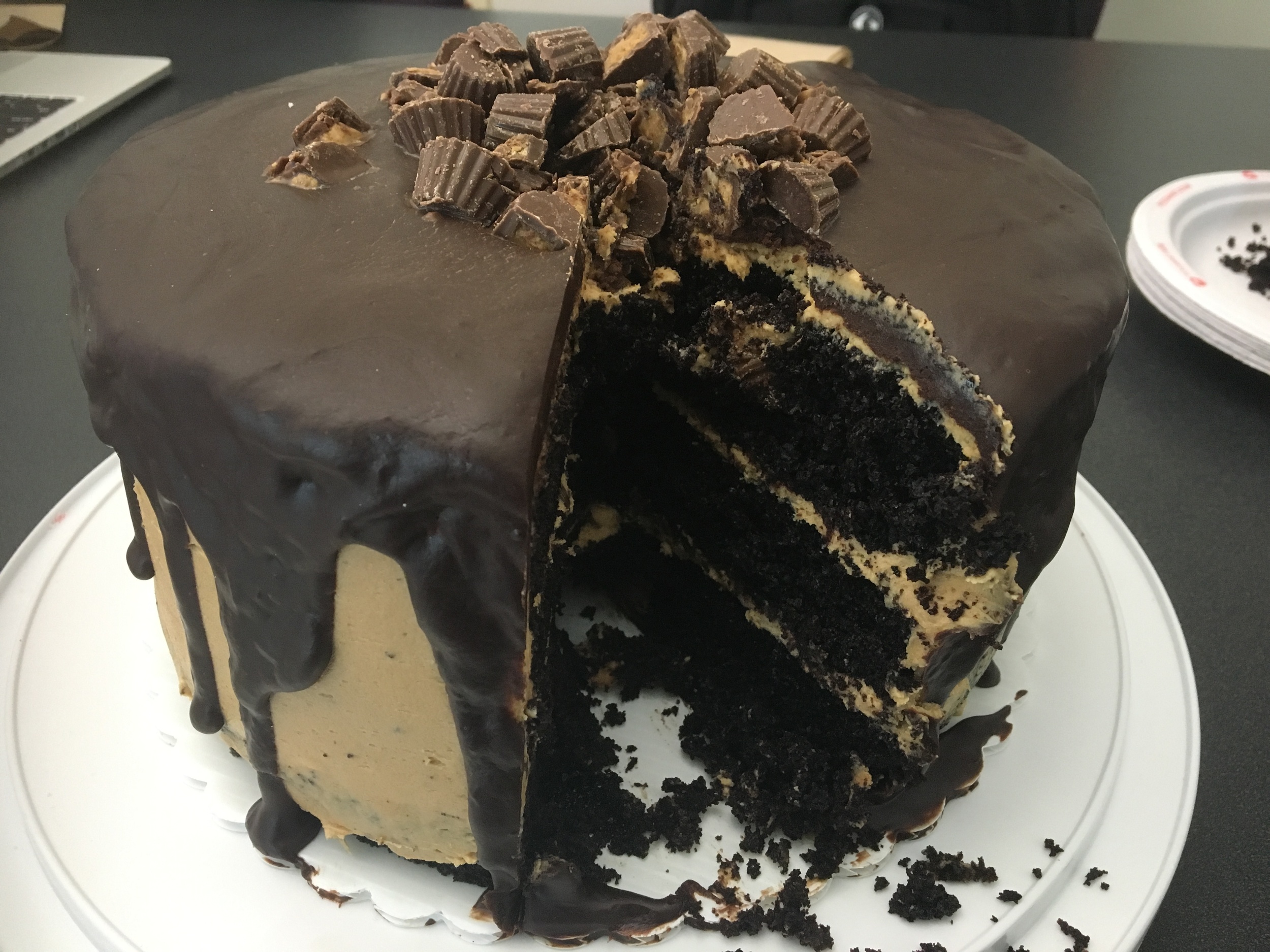 A really nice 3-tier chocolate cake to impress anyone!