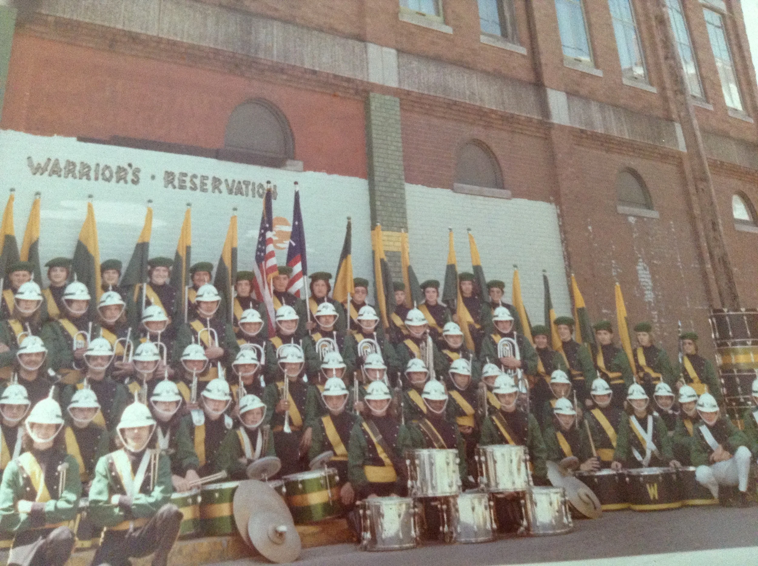 The Pine Tree Warriors pose alongside the Chestnut Street side of the Dominican Block in this undated photo.