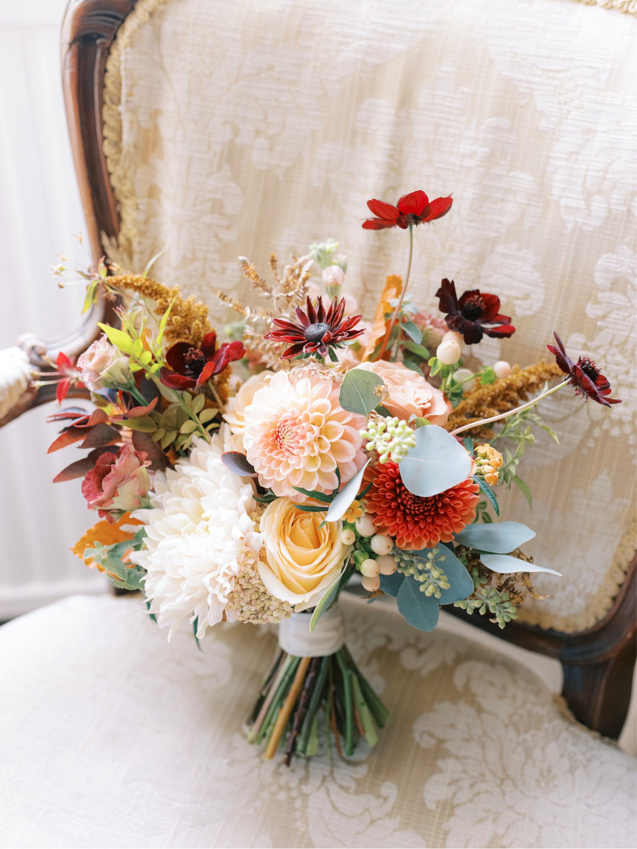 03_wedding photographer kirknewton house stables edinburgh autumnal bridal bouquet .jpg