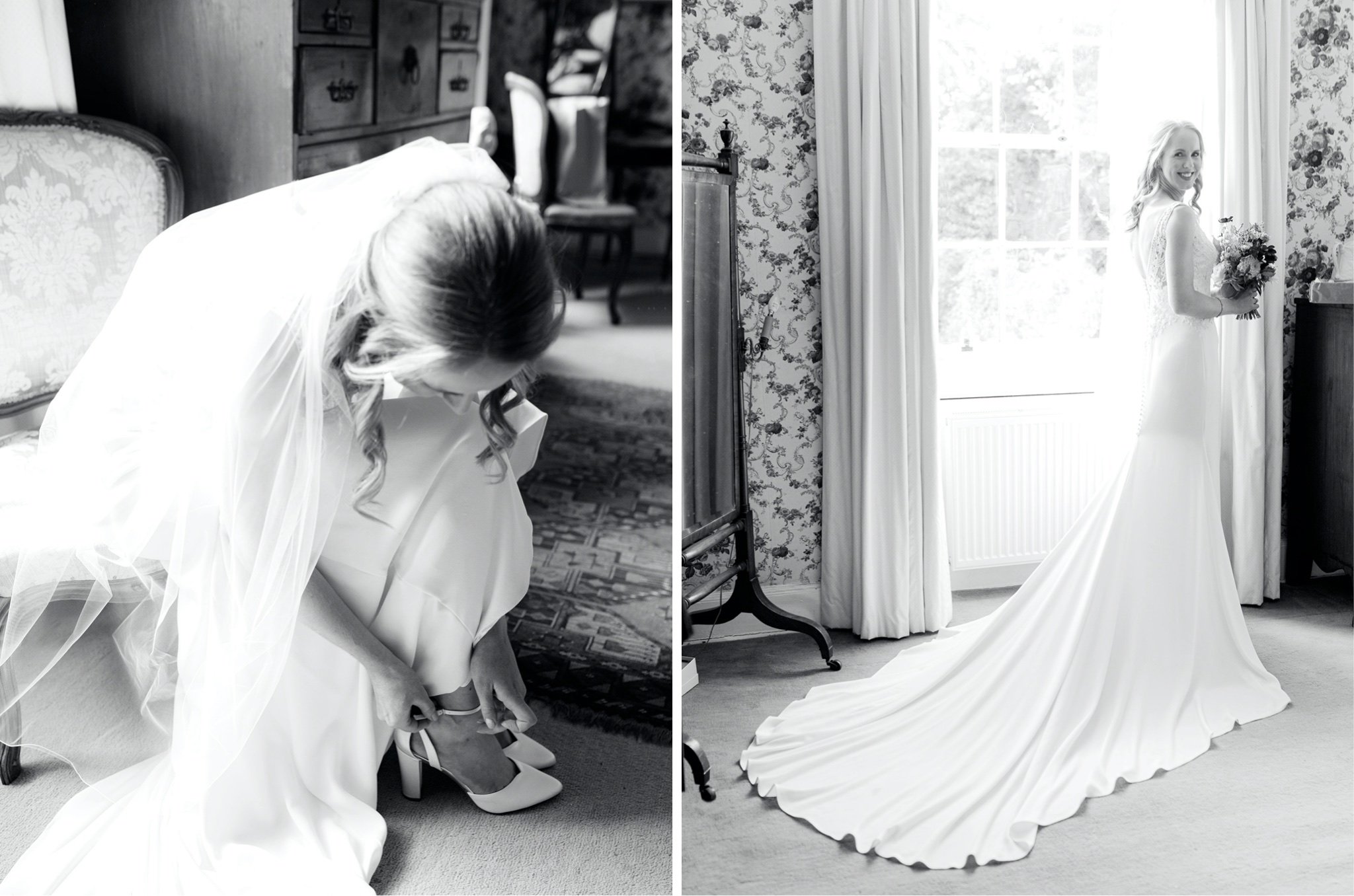 07_wedding photographer kirknewton house stables edinburgh bride putting on shoes _wedding photographer kirknewton house stables edinburgh window bridal portrait.jpg