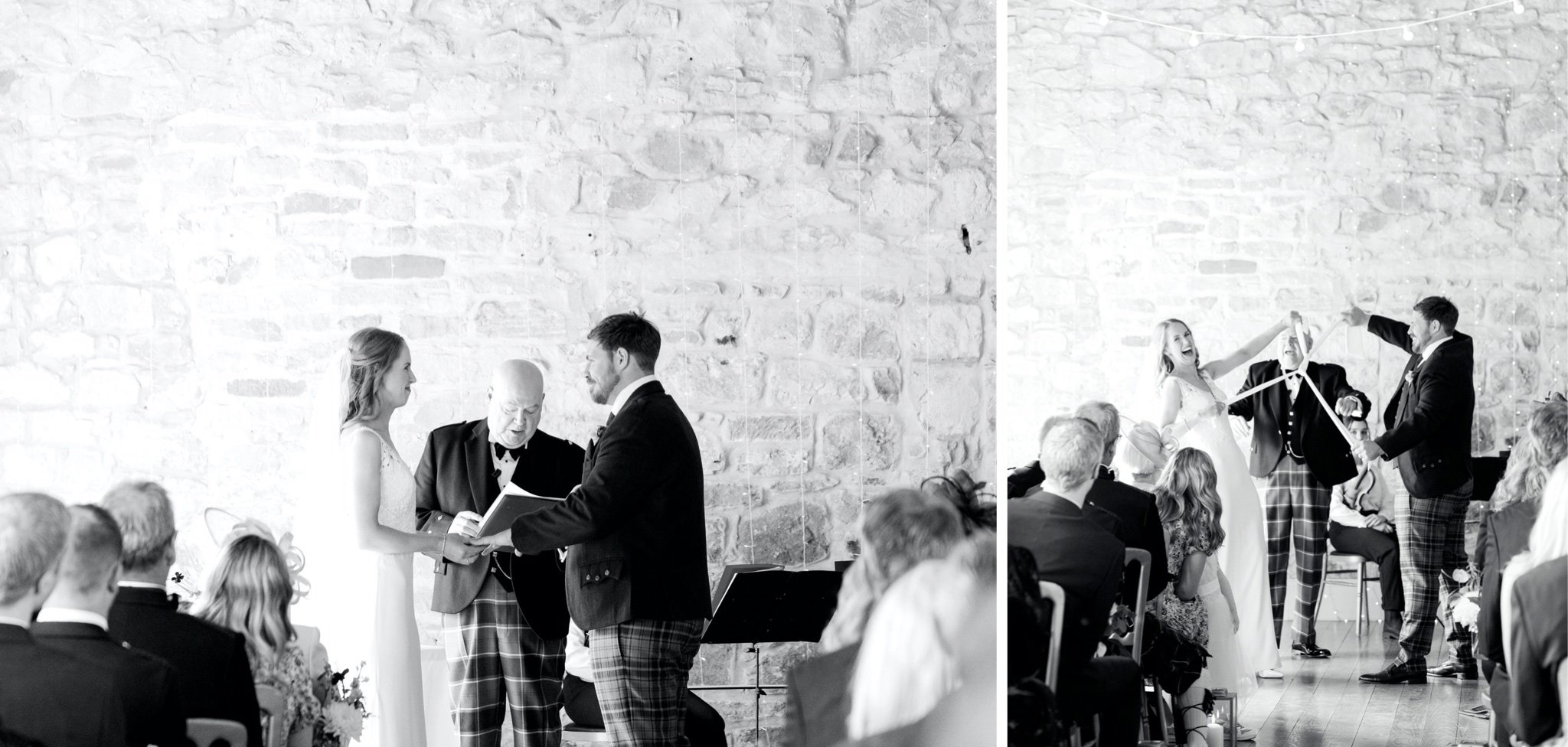 15_wedding photographer kirknewton house stables edinburgh exchanging rings_wedding photographer kirknewton house stables edinburgh bride and groom doing handfasting.jpg