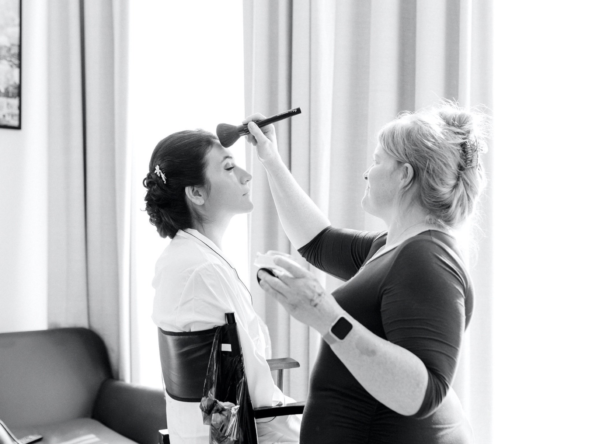 03_edinburgh wedding photographer bride getting her makeup done .jpg