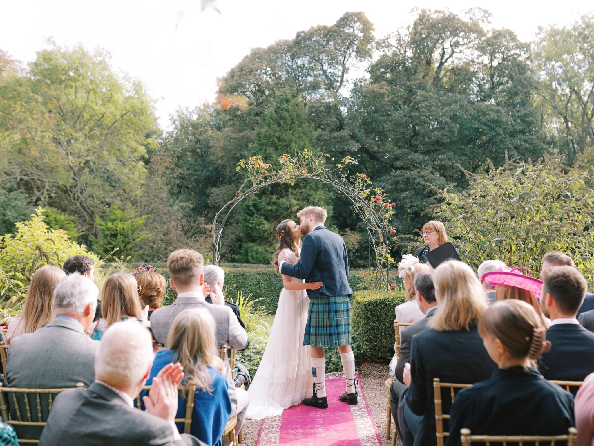 20_wedderlie house melrose scottish borders wedding photographer first kiss .jpg