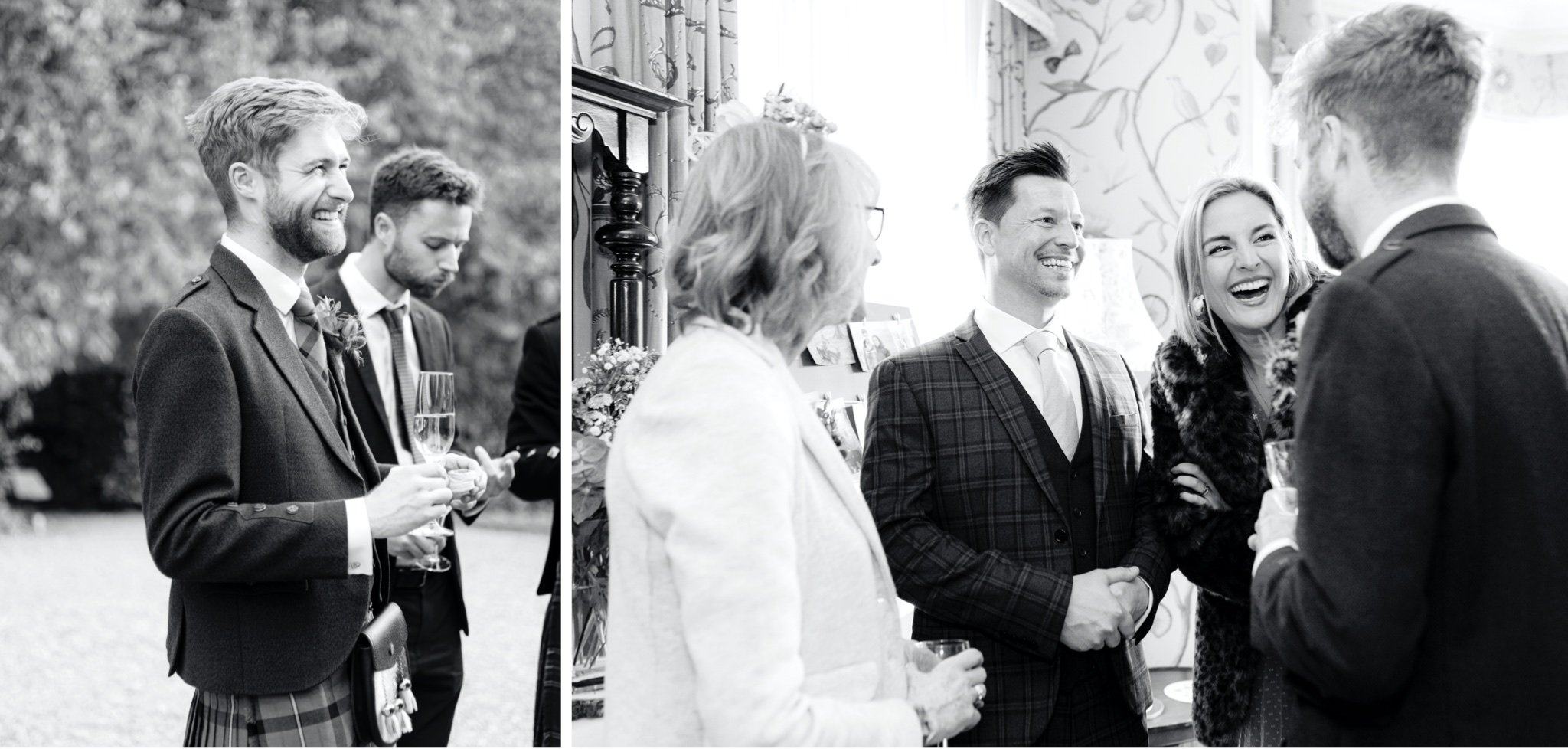 33_wedderlie house melrose scottish borders wedding photographer groom laughing_wedderlie house melrose scottish borders wedding photographer guests smiling.jpg