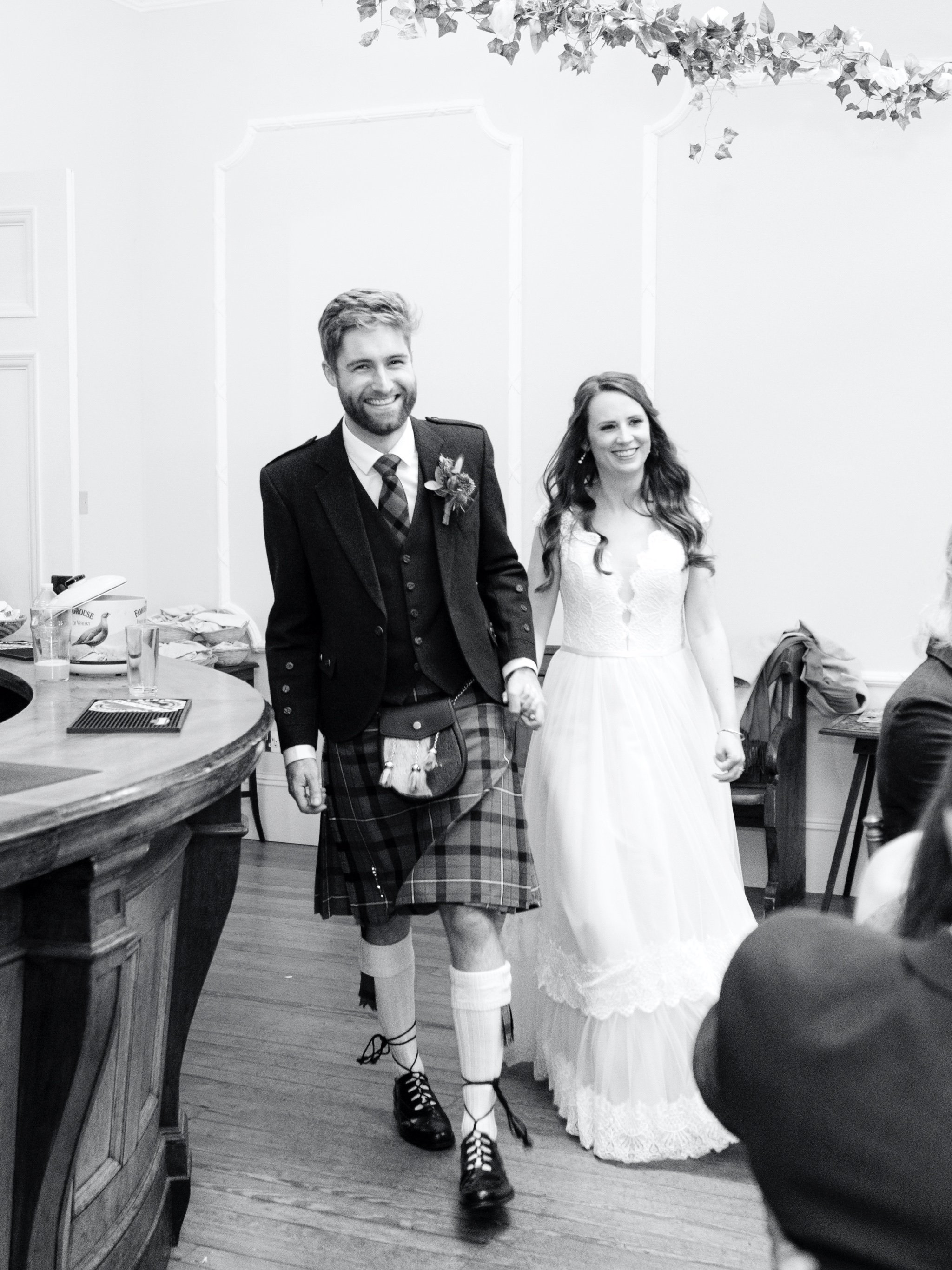 39_wedderlie house melrose scottish borders wedding photographer bride and groom enter.jpg