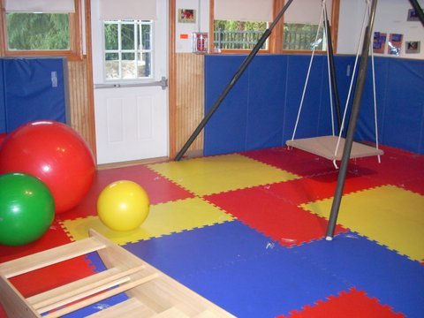 Our Tumbling Room for indoor gross motor fun!