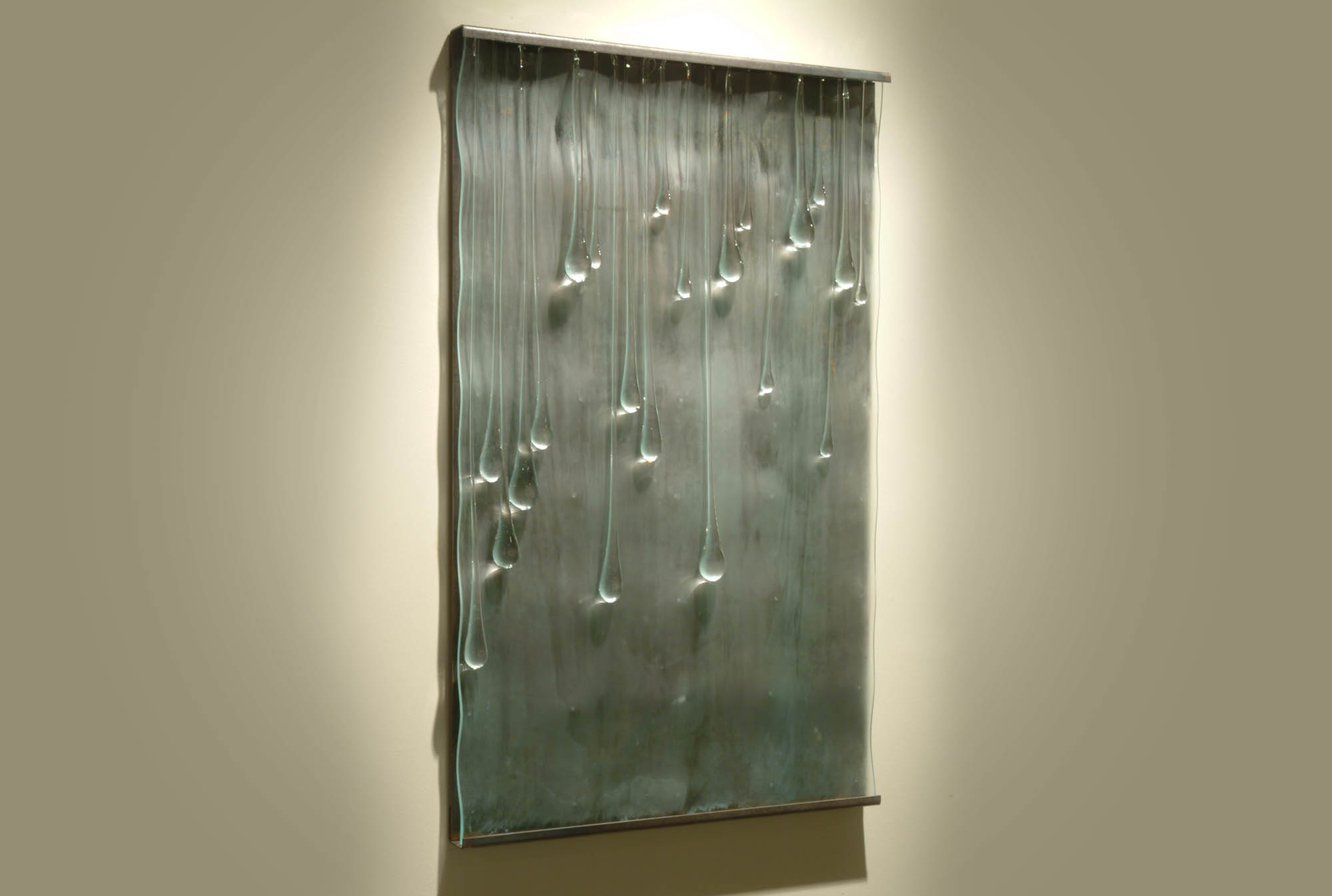 West Branch of the Susquehanna, 2006. Hot worked, slumped and etched glass on steel. H 48, W 30, D 3 in. Collection: Connie and Jamie Egan