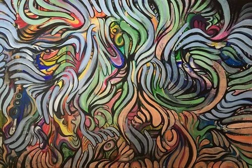  (sold) 24”x36” Acrylic on stretched canvas. 