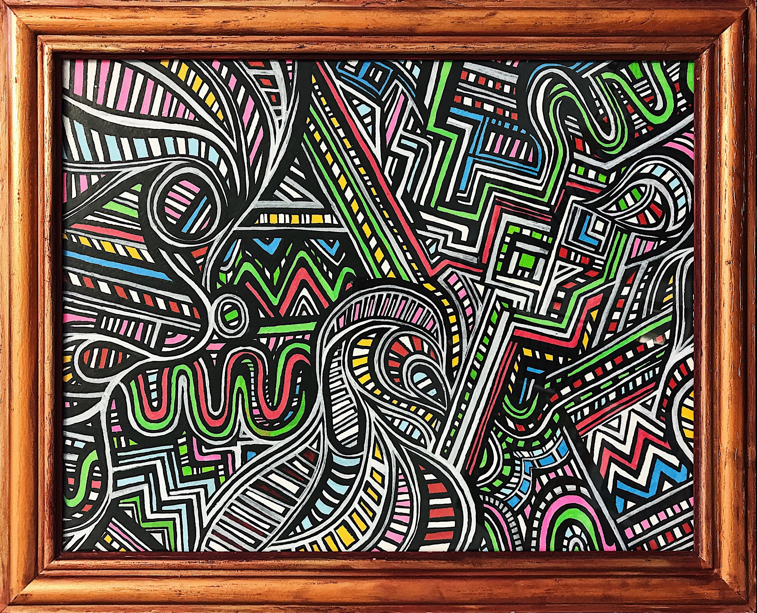  (sold) 11”x14” Acrylic &amp; Ink on BFK Paper with frame. 