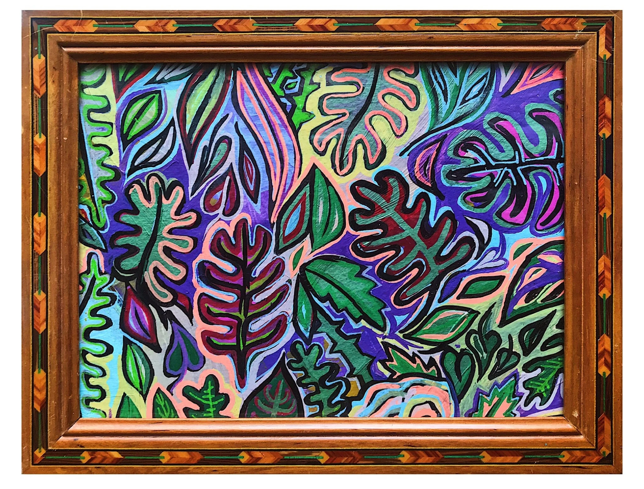  6”x8” Acrylic on bfk paper with frame. 