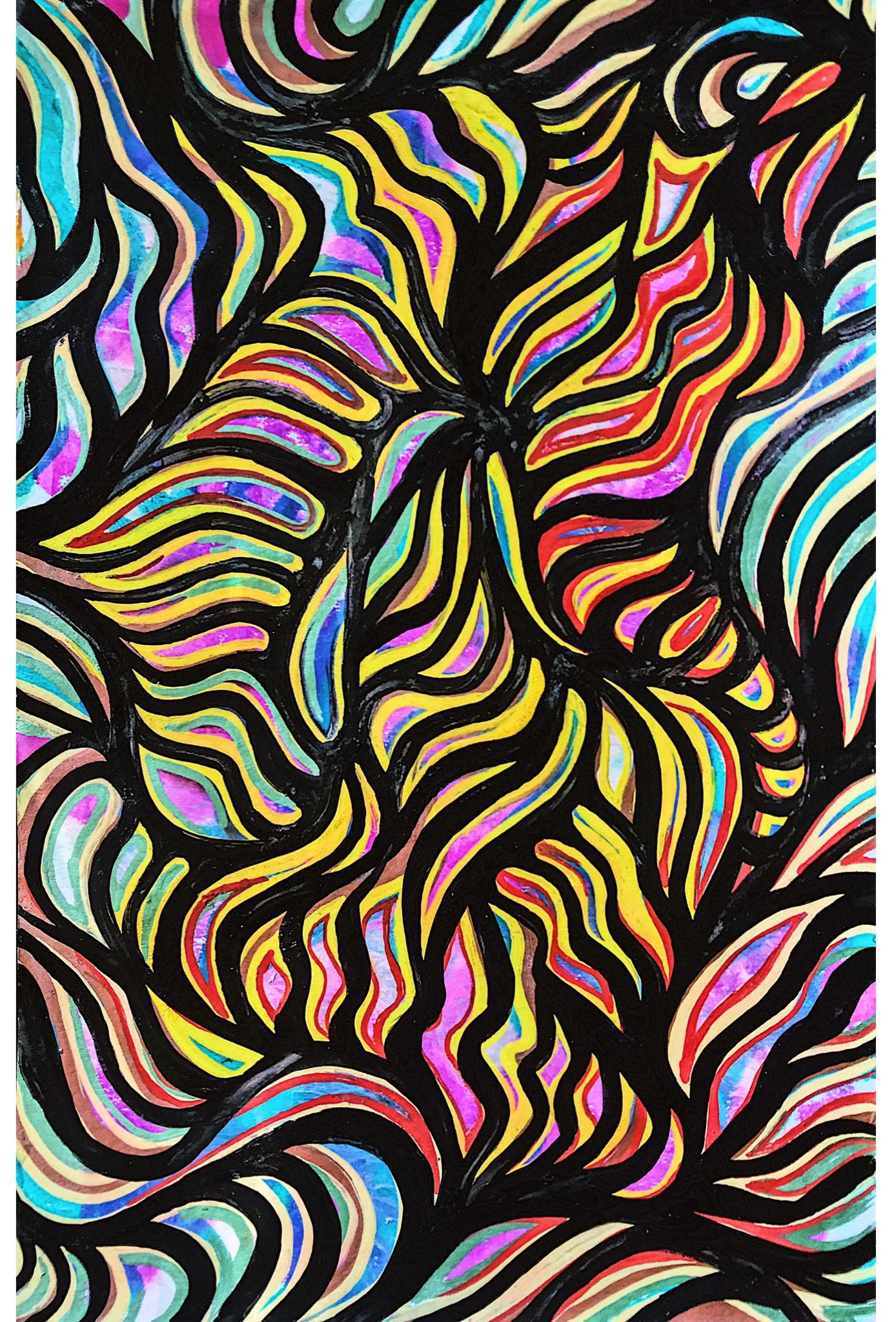  5.5”x8.5” Ink, Acryla Gouache &amp; Paint Pen on Paper. 